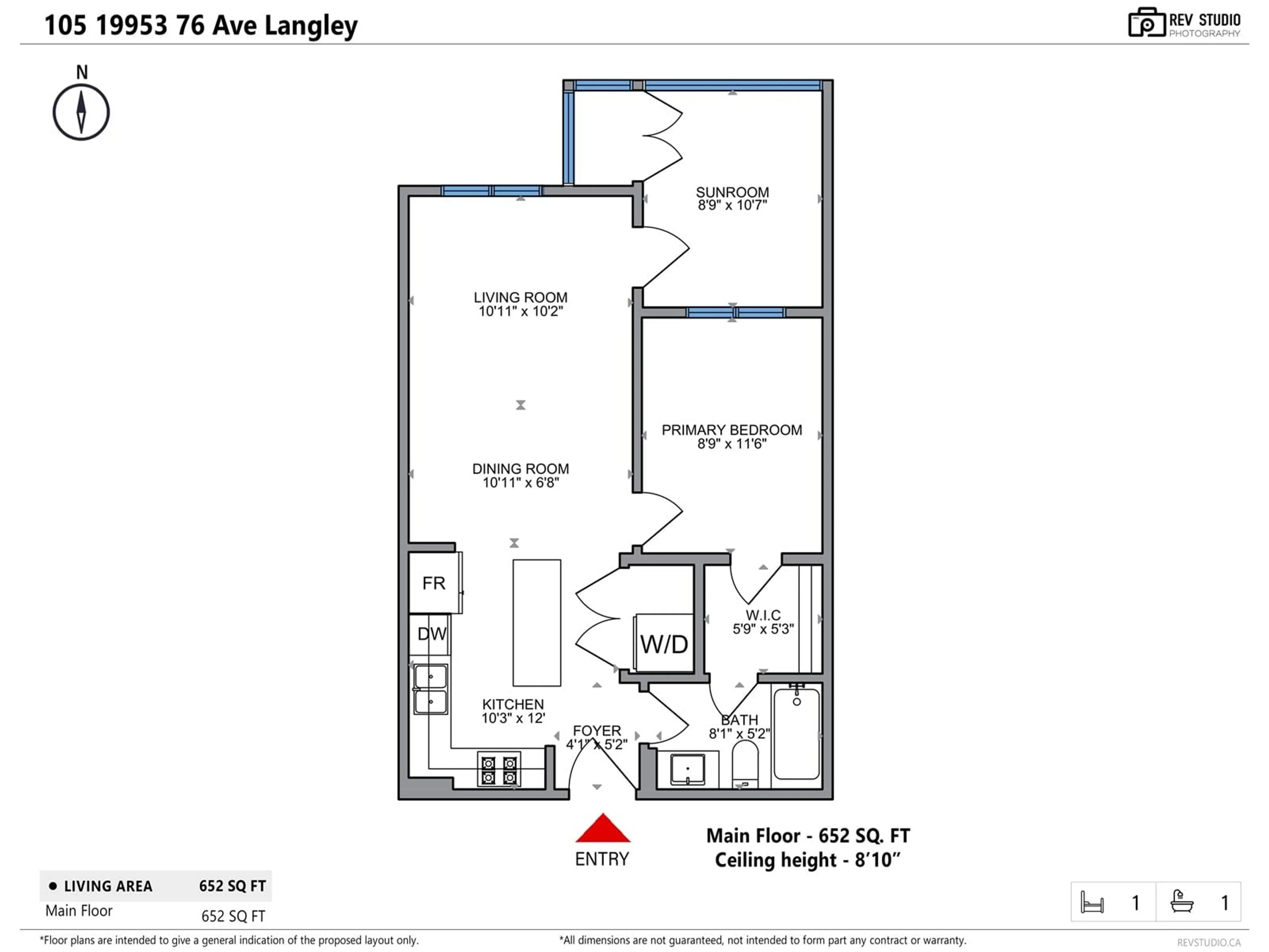 Floor plan for 105 - 19953 76, Langley British Columbia V2Y3Y1