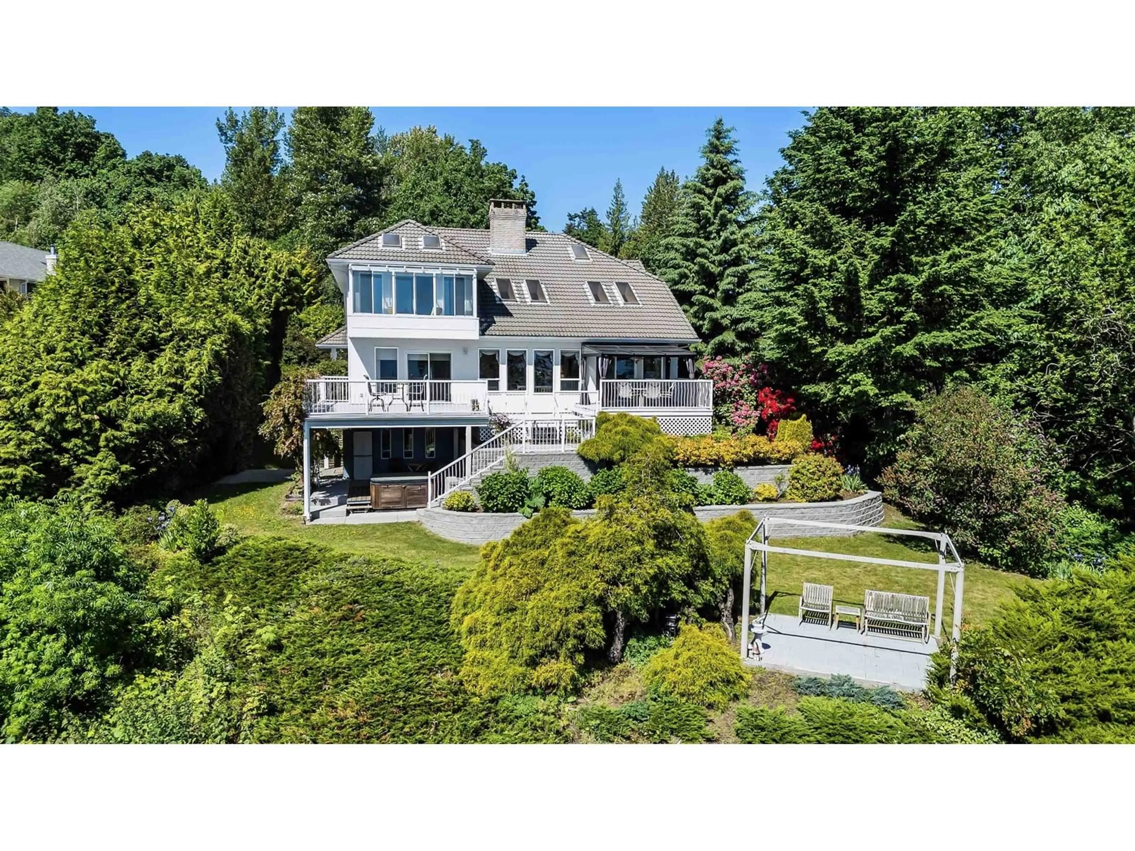 A pic from outside/outdoor area/front of a property/back of a property/a pic from drone, water/lake/river/ocean view for 8486 HUCKLEBERRY PLACE, Chilliwack British Columbia V2R4A3