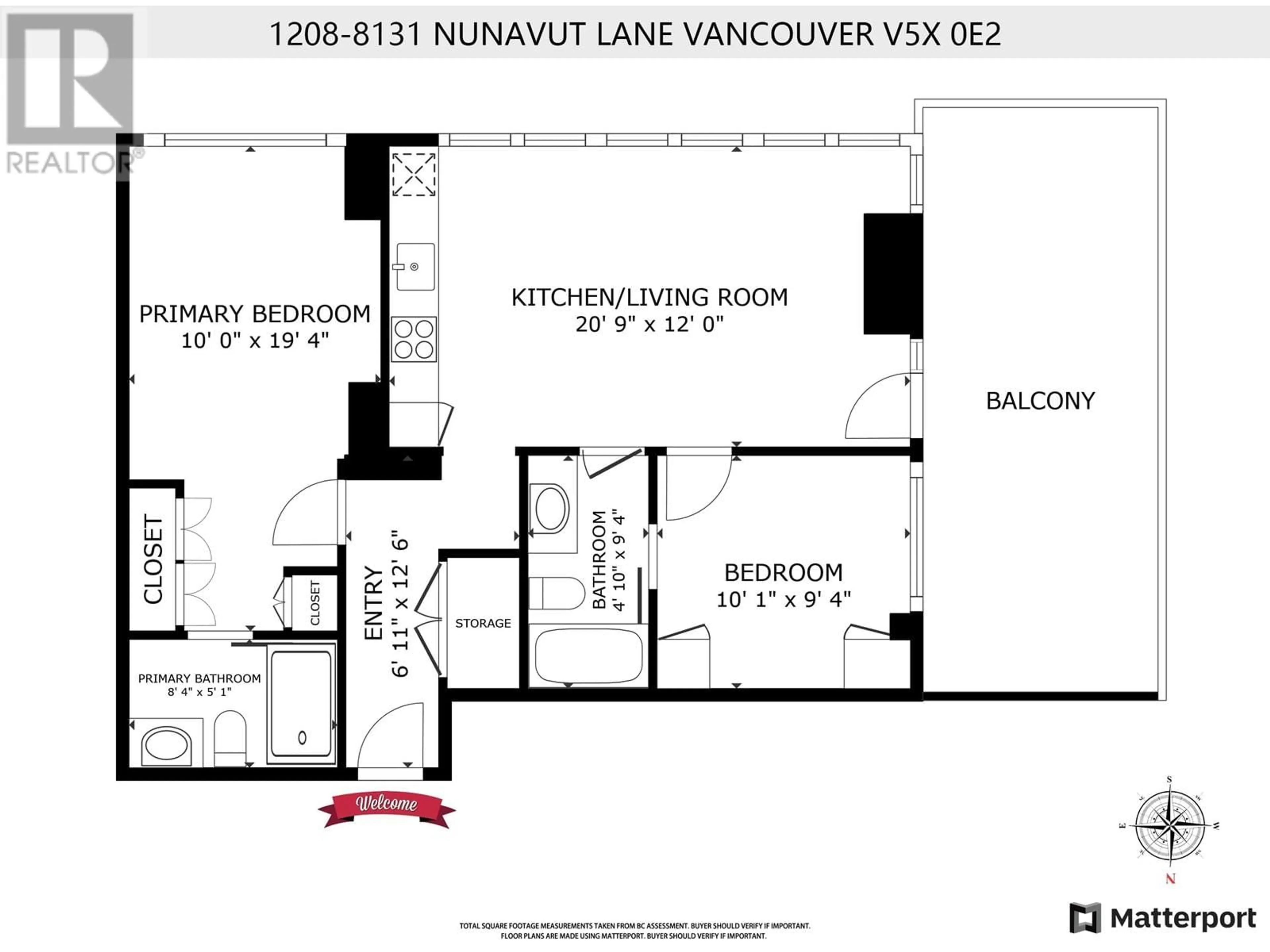 Floor plan for 1208 - 8131 NUNAVUT LANE, Vancouver British Columbia V5X0E2