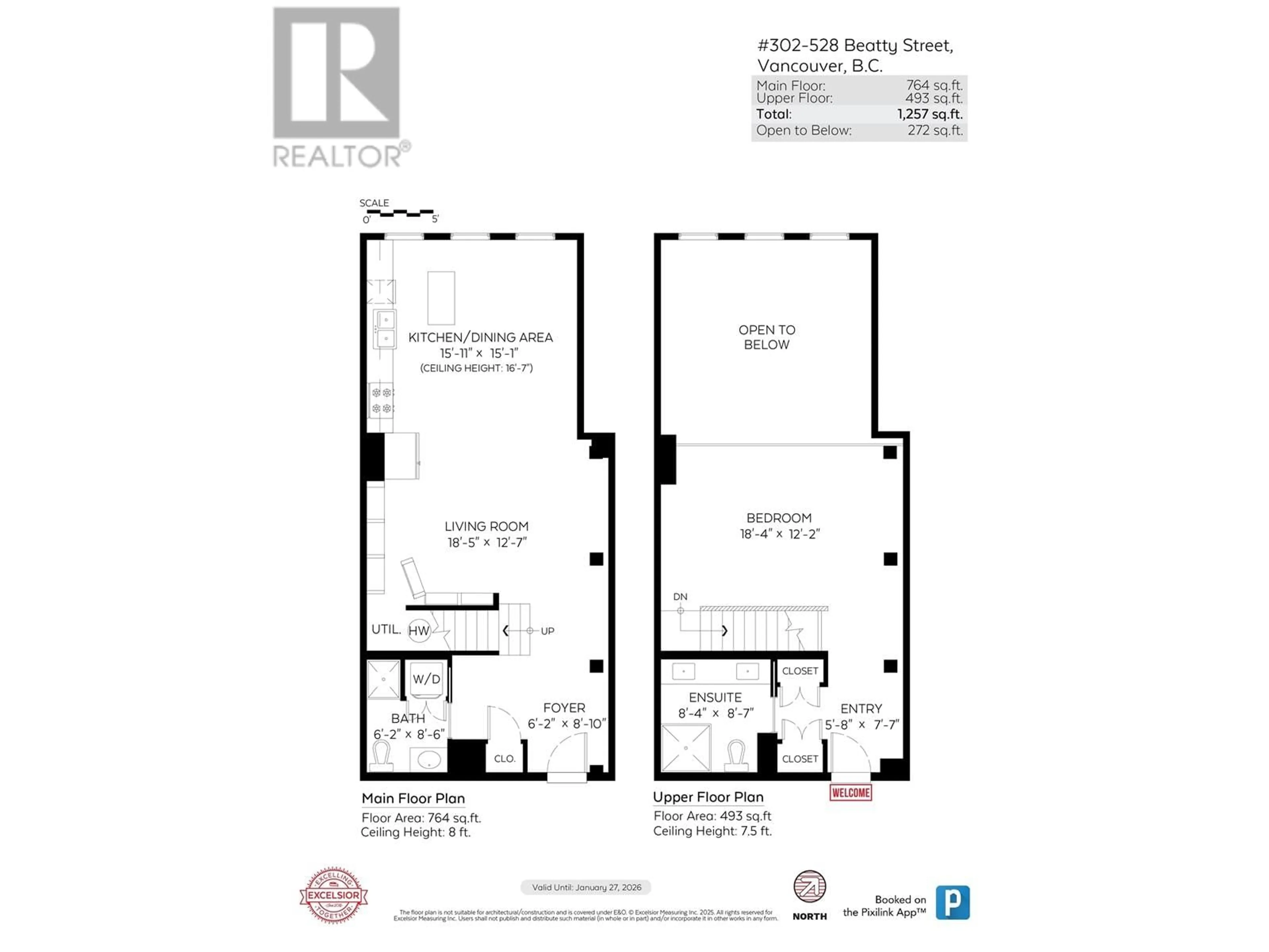Floor plan for 302 - 528 BEATTY STREET, Vancouver British Columbia V6B2L3