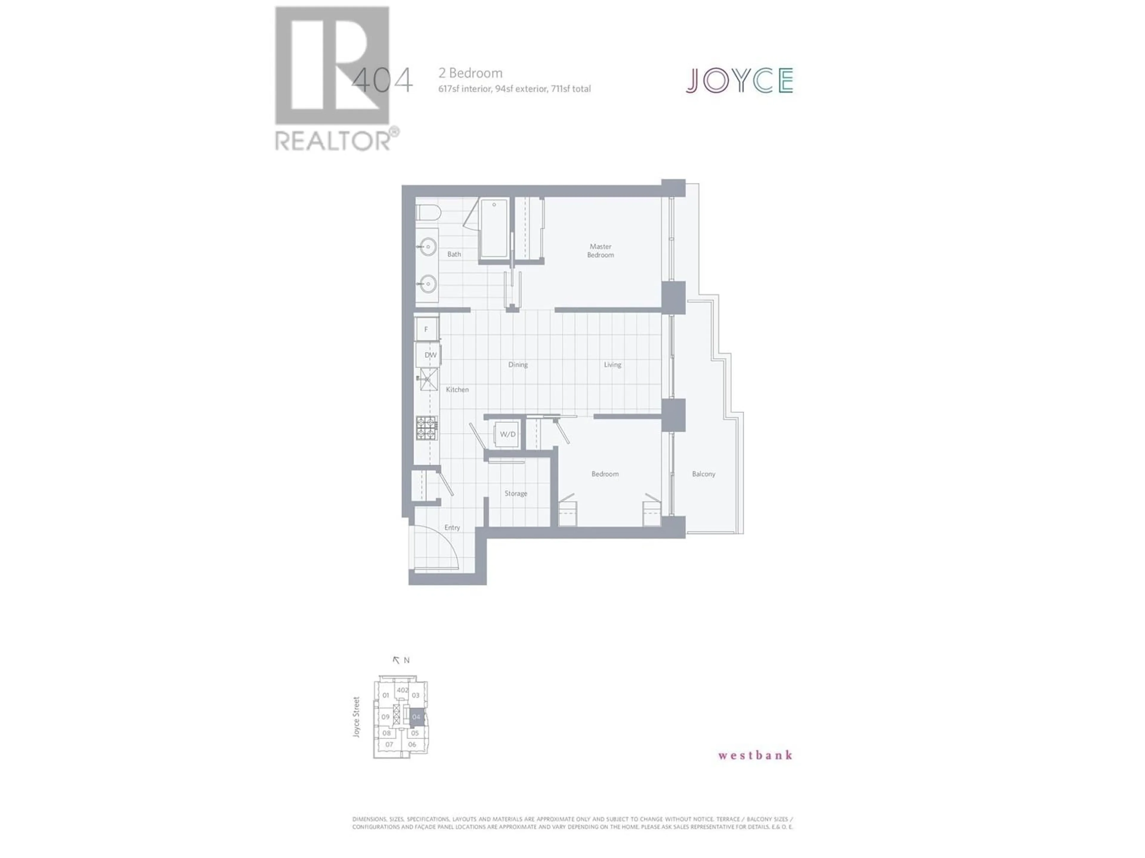 Floor plan for 404 - 5058 JOYCE STREET, Vancouver British Columbia V5R0J9