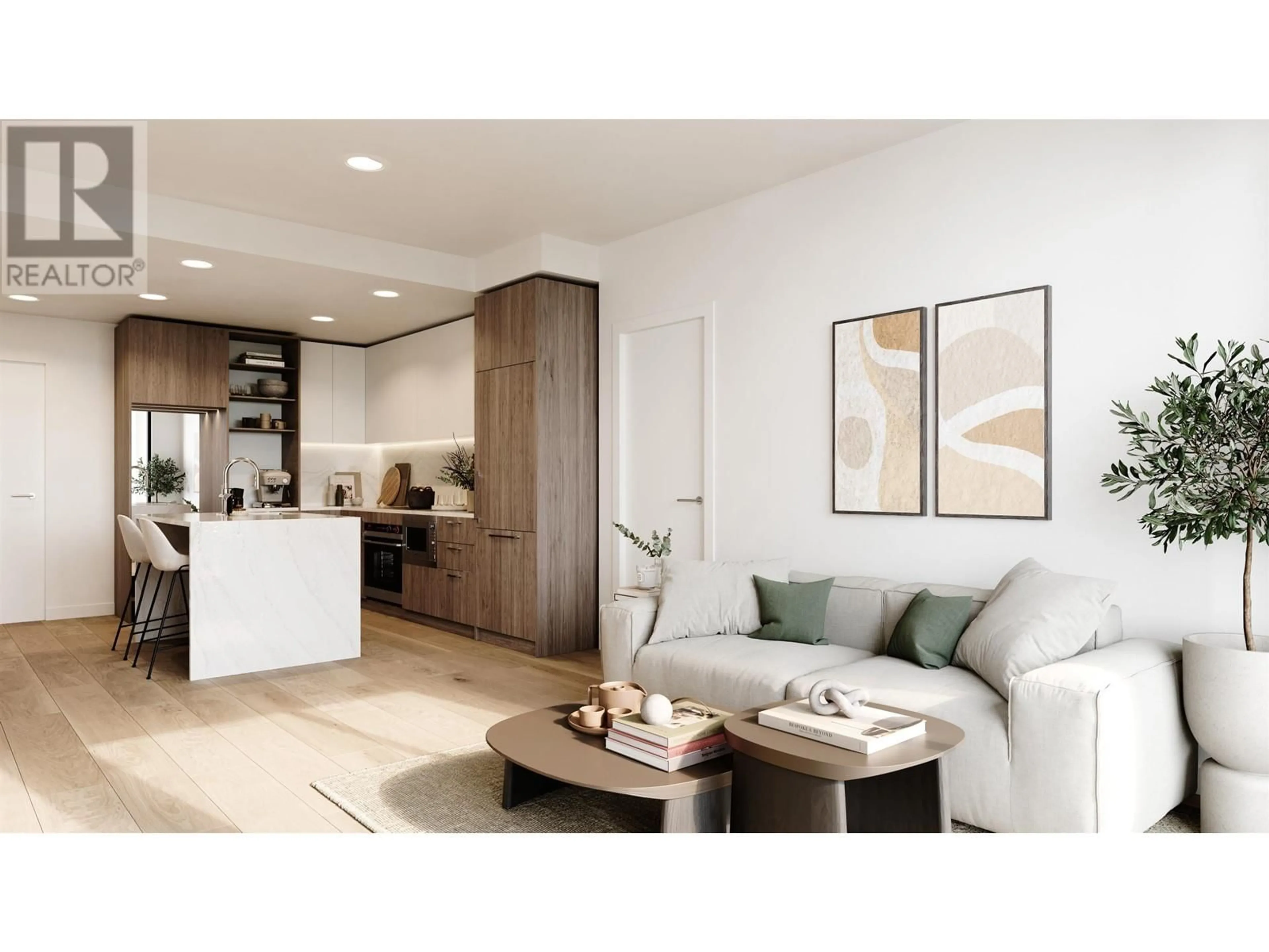 Open concept kitchen, wood/laminate floor for 521 - 133 49TH AVENUE, Vancouver British Columbia V5Z2S3