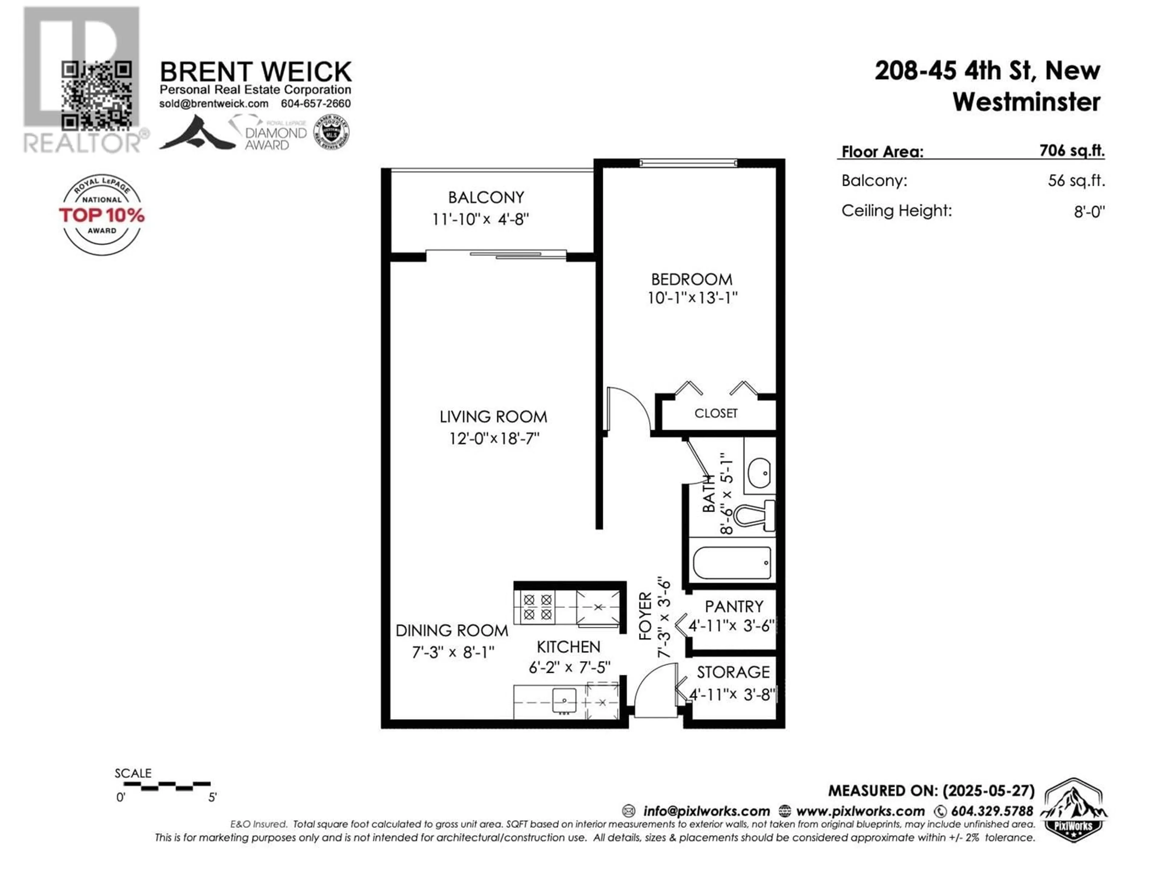 Floor plan for 208 - 45 FOURTH STREET, New Westminster British Columbia V3L5H7