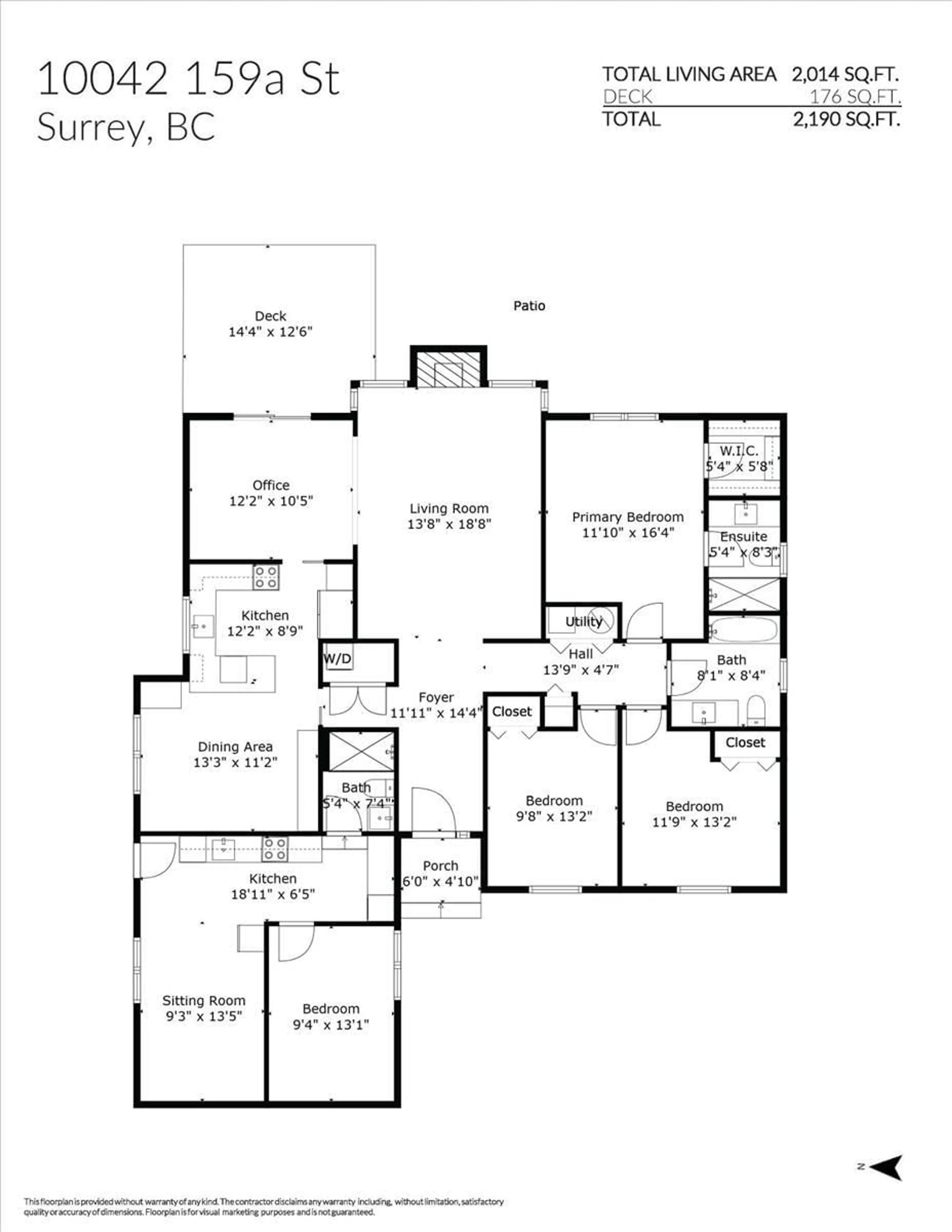 Floor plan for 10042 159A, Surrey British Columbia V4N2S8