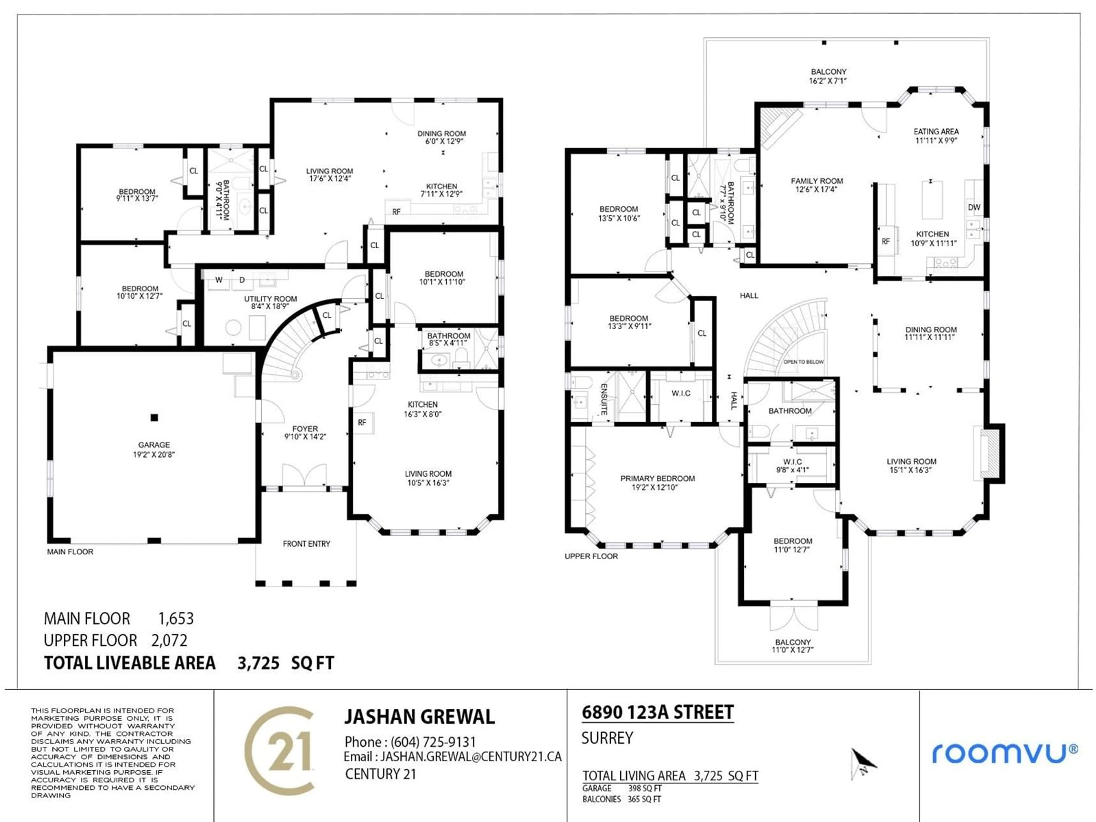 Floor plan for 6890 123A, Surrey British Columbia V3W0X4