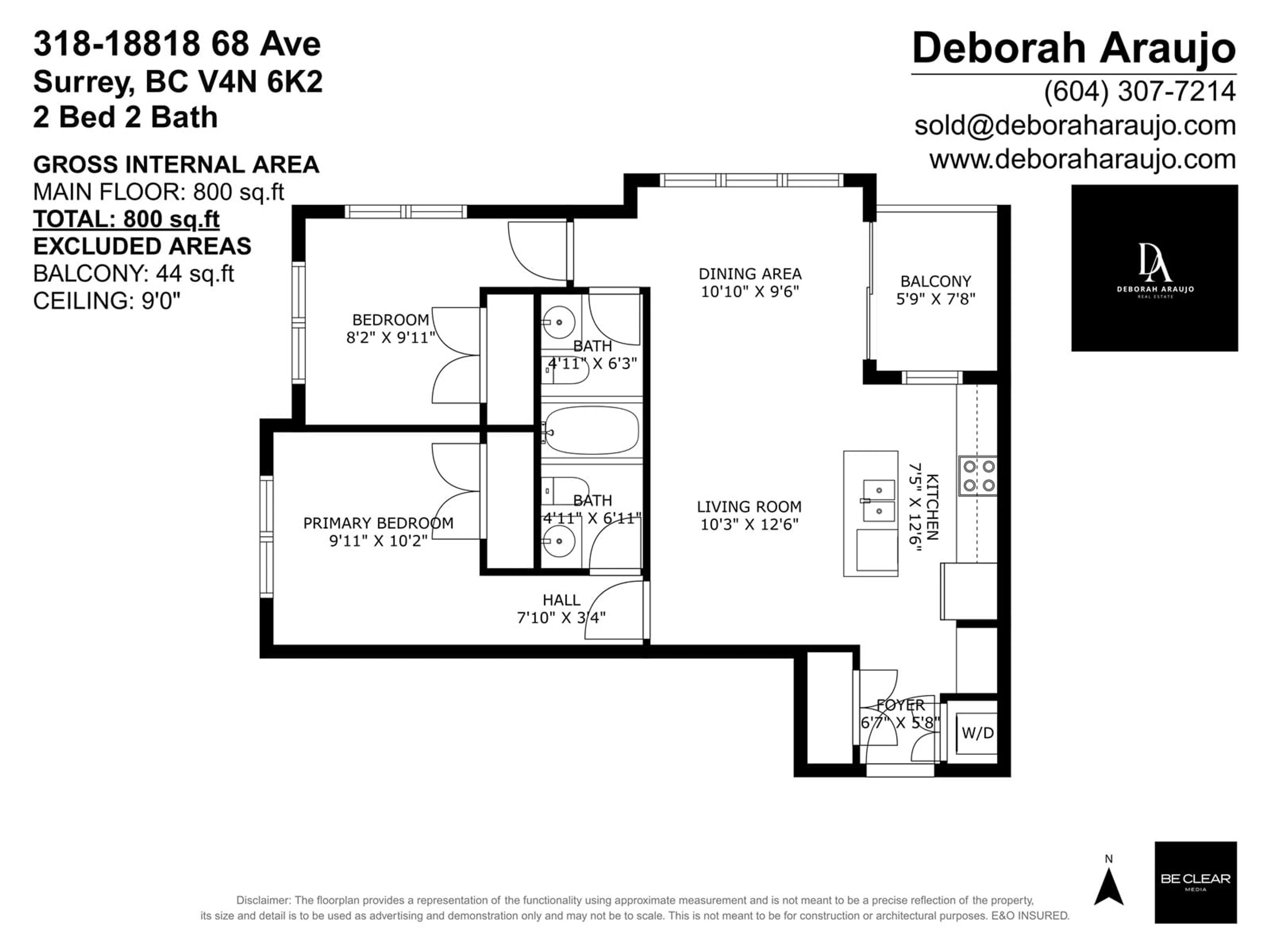 Floor plan for 318 - 18818 68TH, Surrey British Columbia V4N6K2