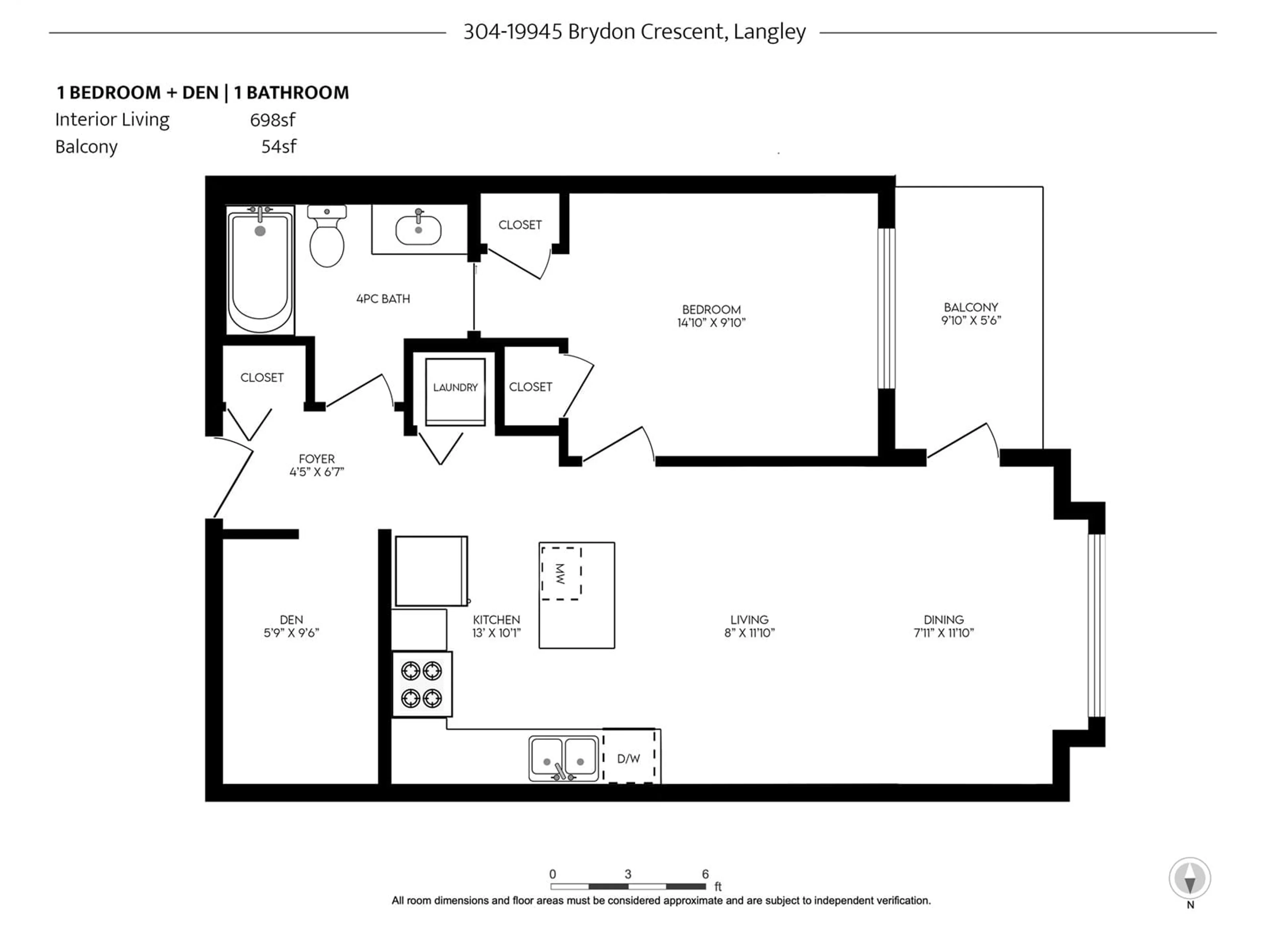 Floor plan for 304 - 19945 BRYDON, Langley British Columbia V3A0P4