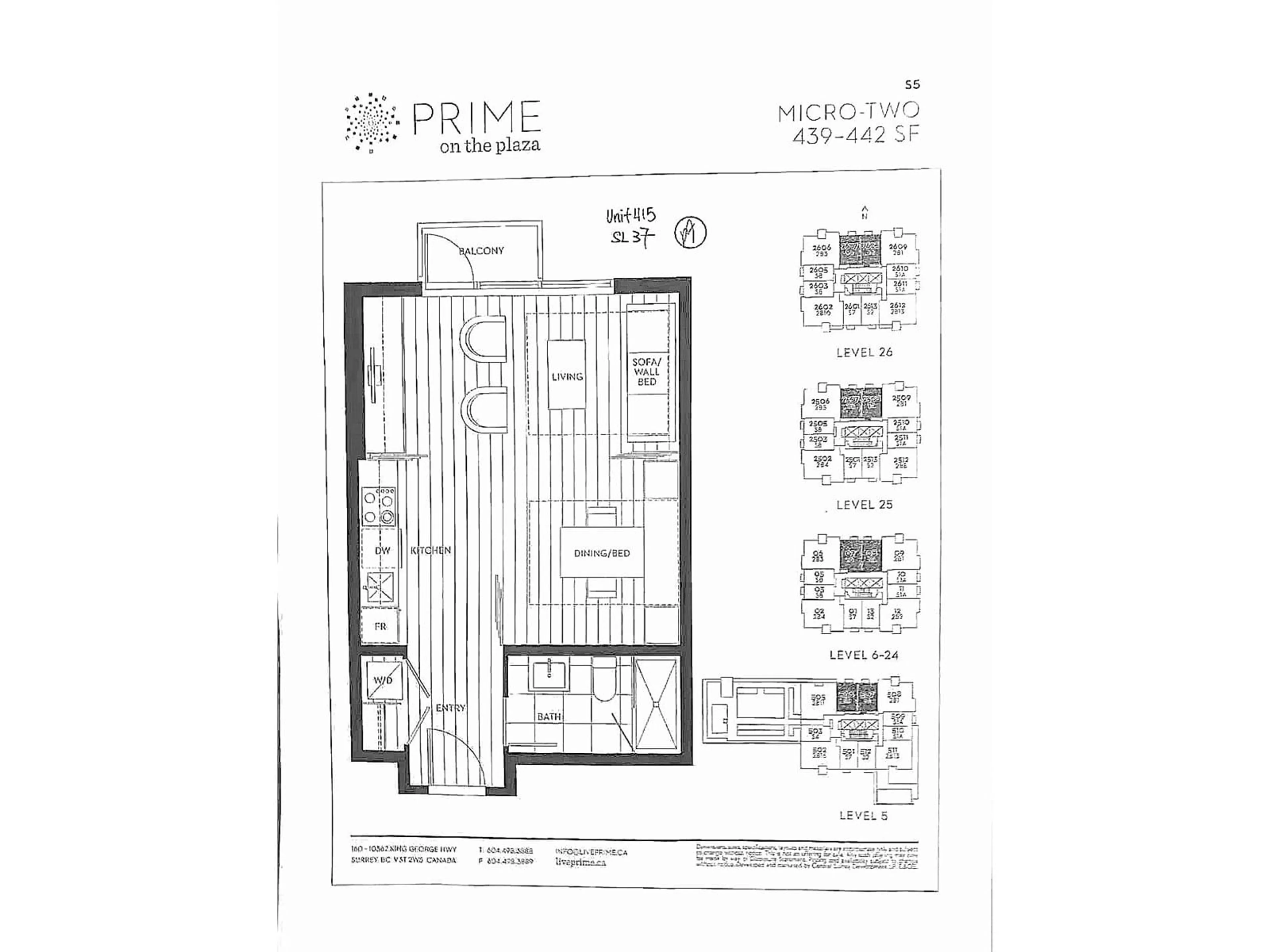Floor plan for 415 - 13438 CENTRAL, Surrey British Columbia V3T0N2