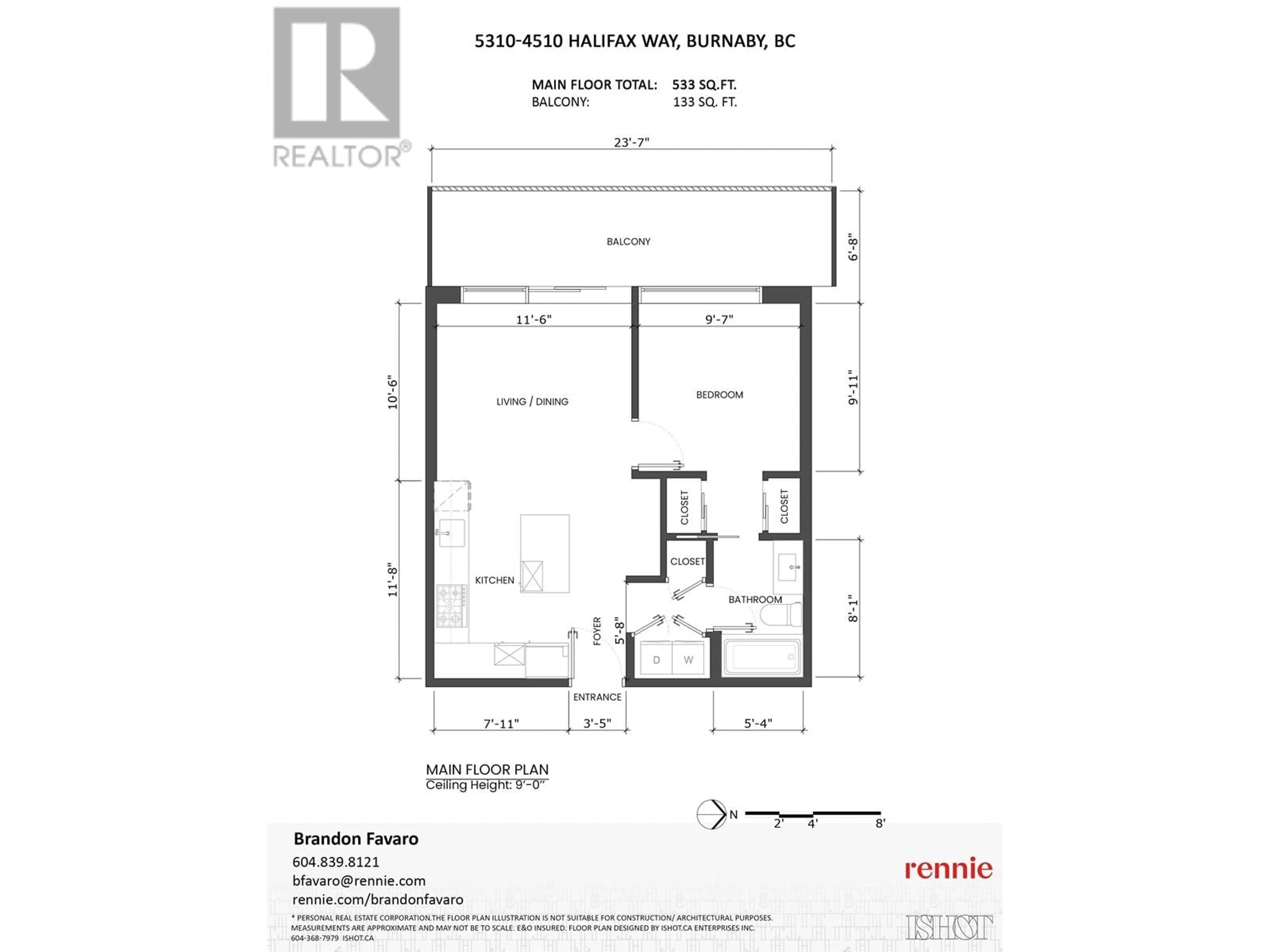 Floor plan for 5310 - 4510 HALIFAX WAY, Burnaby British Columbia V5C0K4