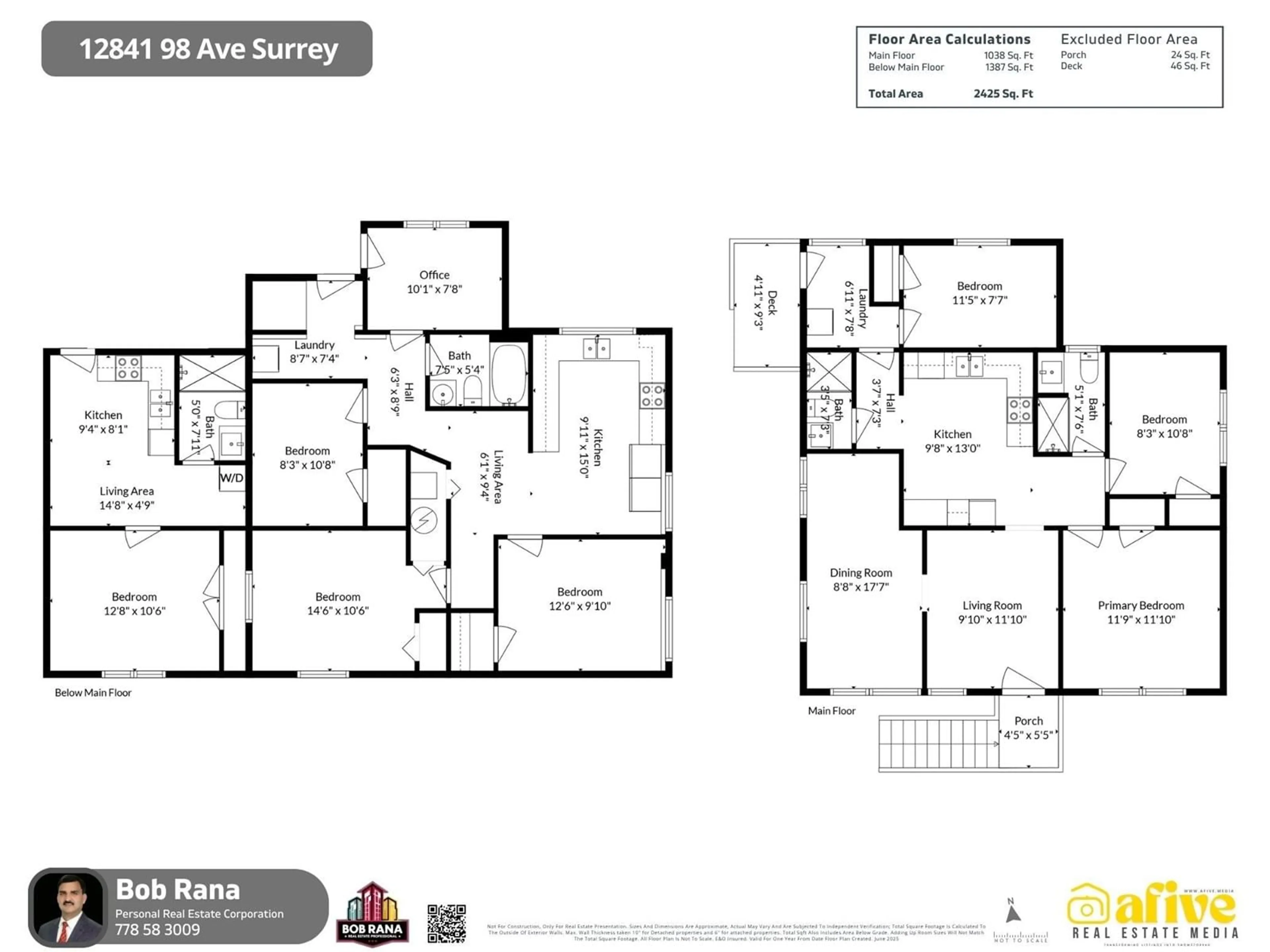 Floor plan for 12841 98, Surrey British Columbia V3T1B1