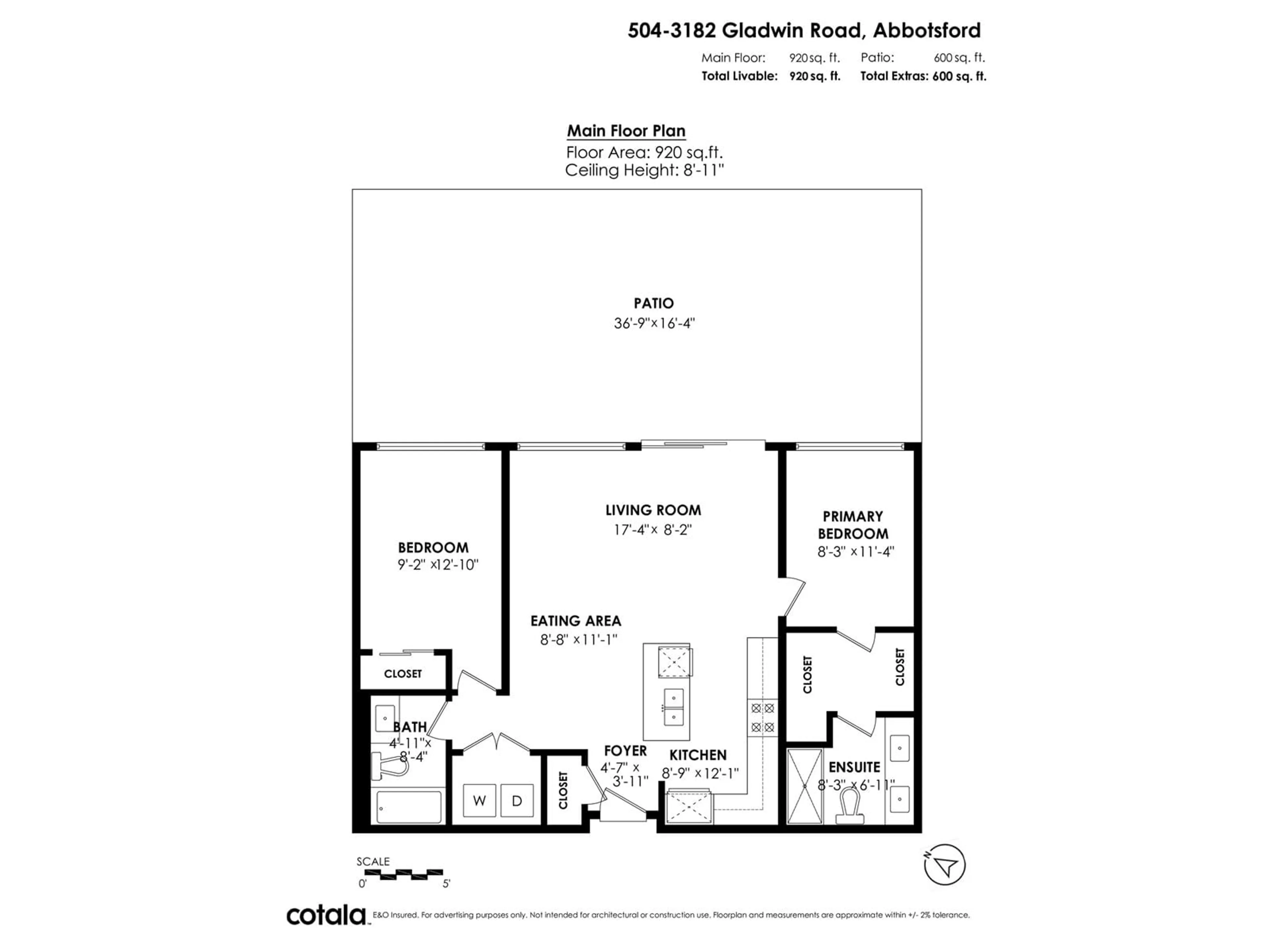 Floor plan for 504 - 3182 GLADWIN, Abbotsford British Columbia V2T0K8