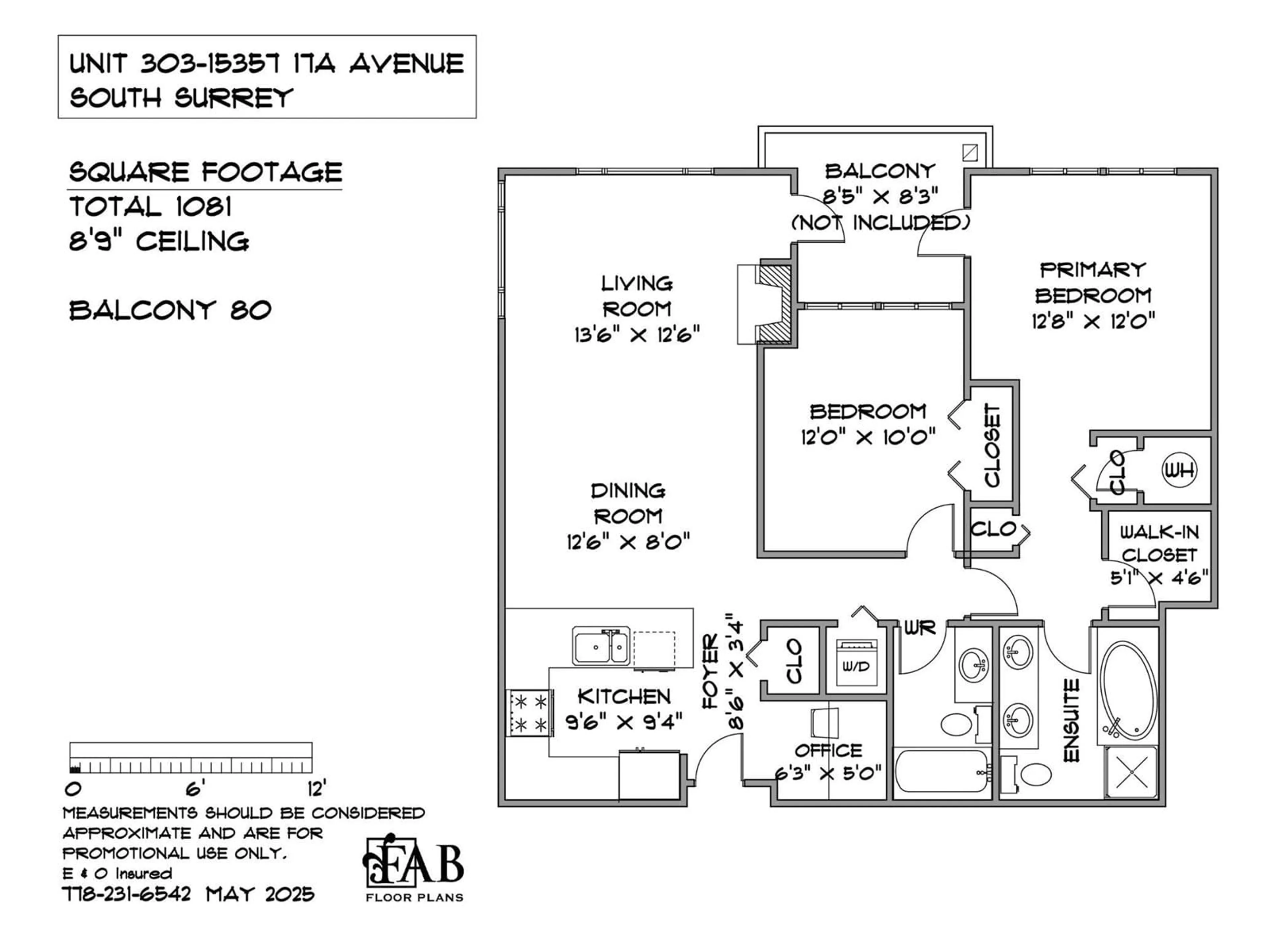 Floor plan for 303 - 15357 17A, Surrey British Columbia V4A1V4