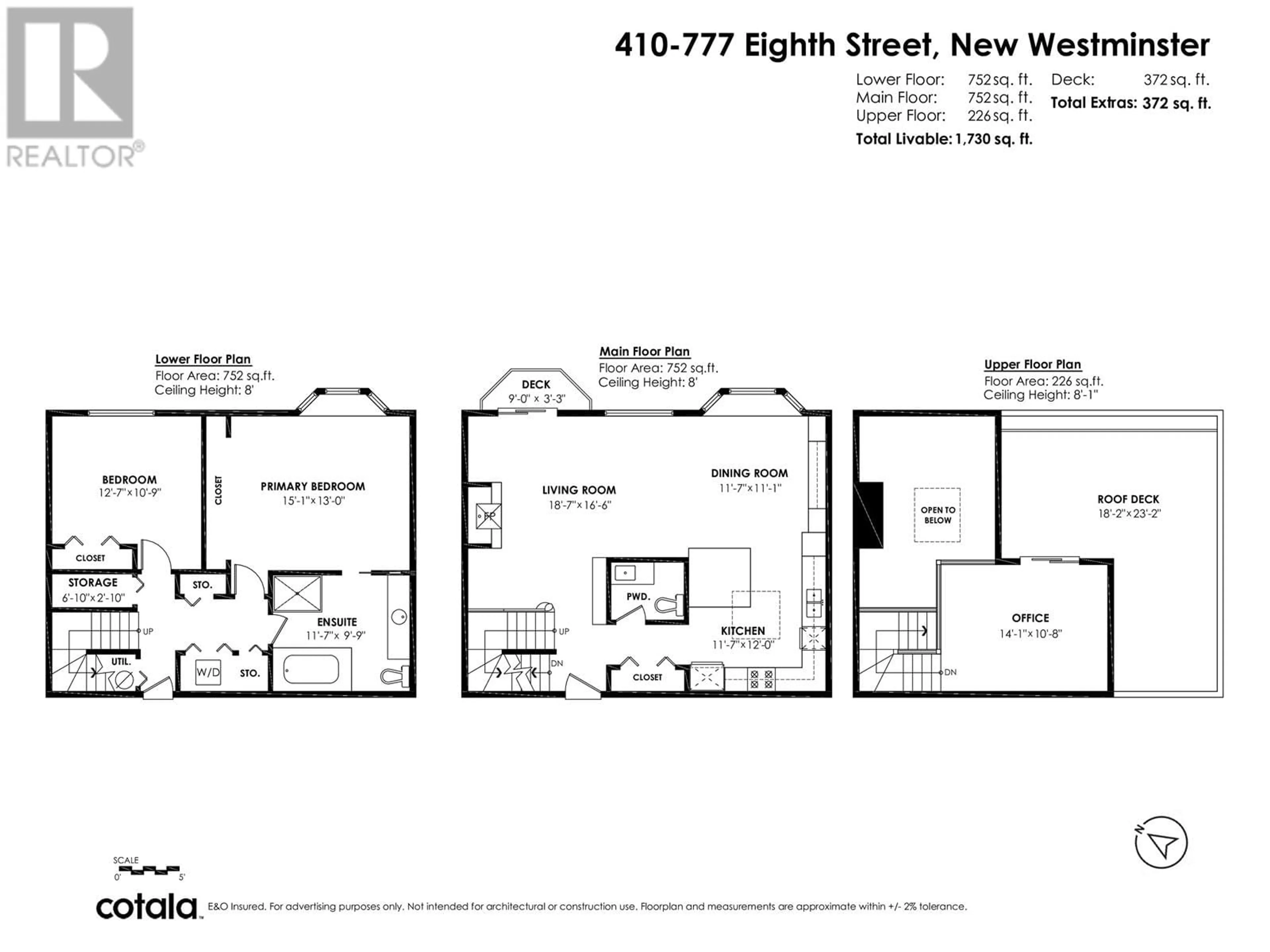 Floor plan for 410 - 777 EIGHTH STREET, New Westminster British Columbia V3M3S7