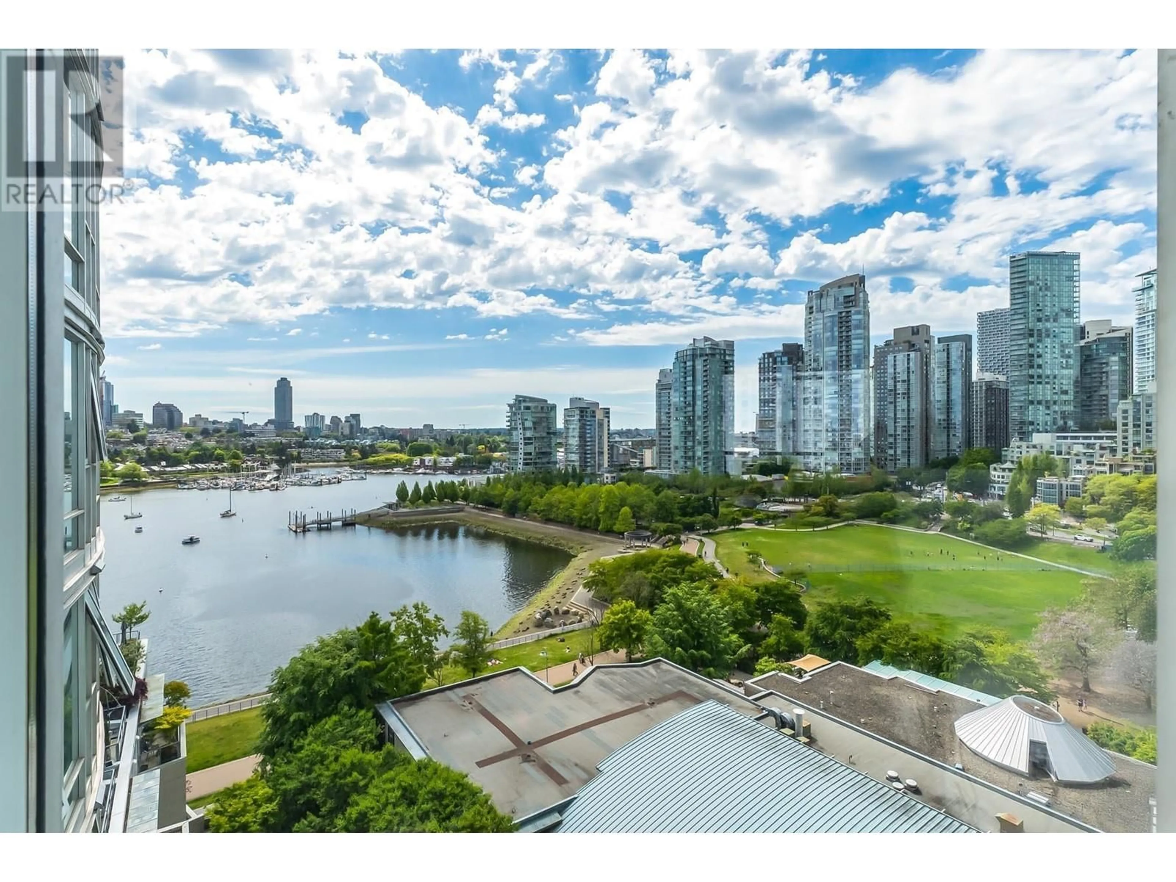 A pic from outside/outdoor area/front of a property/back of a property/a pic from drone, water/lake/river/ocean view for 1605 - 1383 MARINASIDE CRESCENT, Vancouver British Columbia V6Z2W9