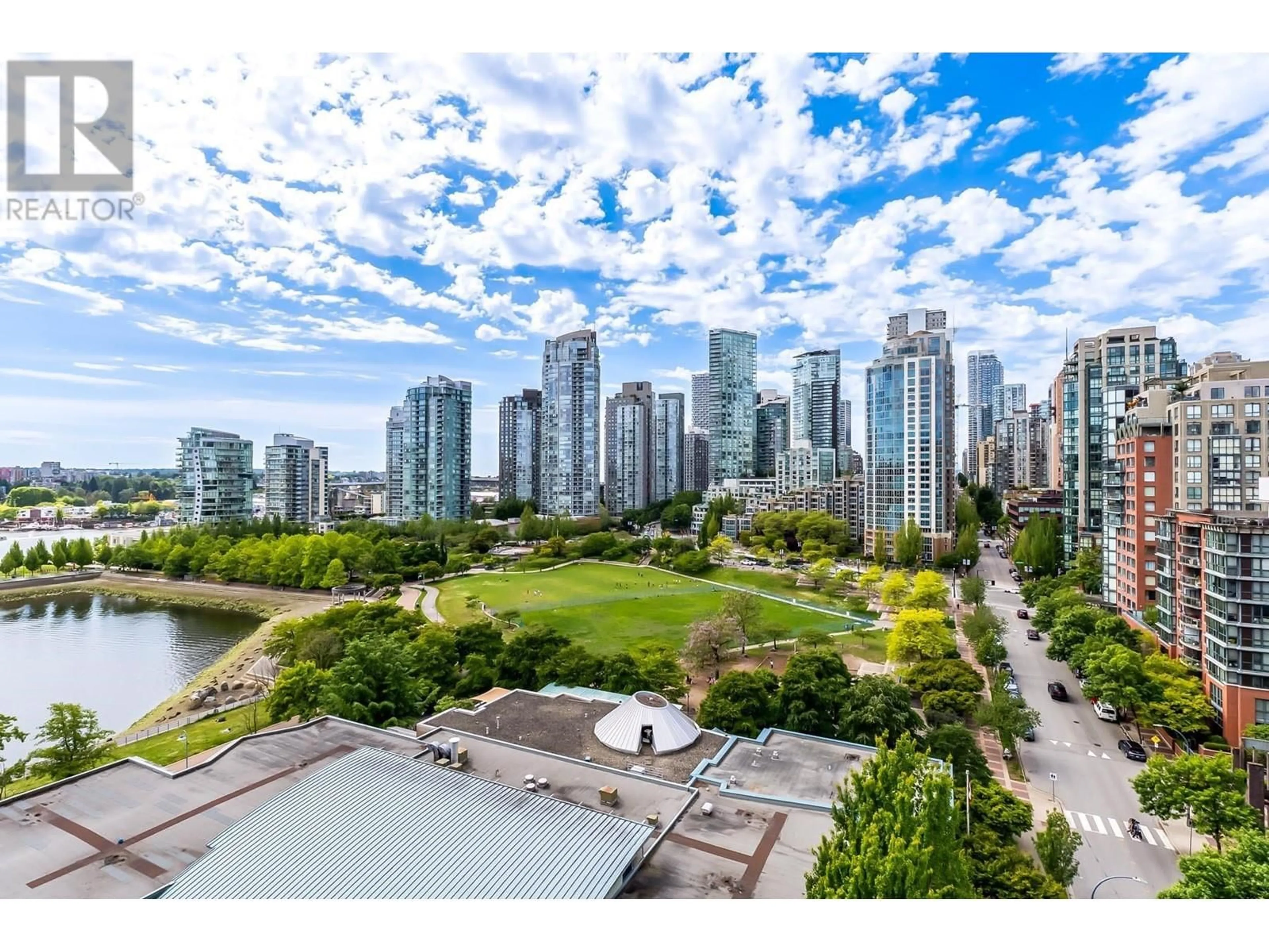 A pic from outside/outdoor area/front of a property/back of a property/a pic from drone, city buildings view from balcony for 1605 - 1383 MARINASIDE CRESCENT, Vancouver British Columbia V6Z2W9
