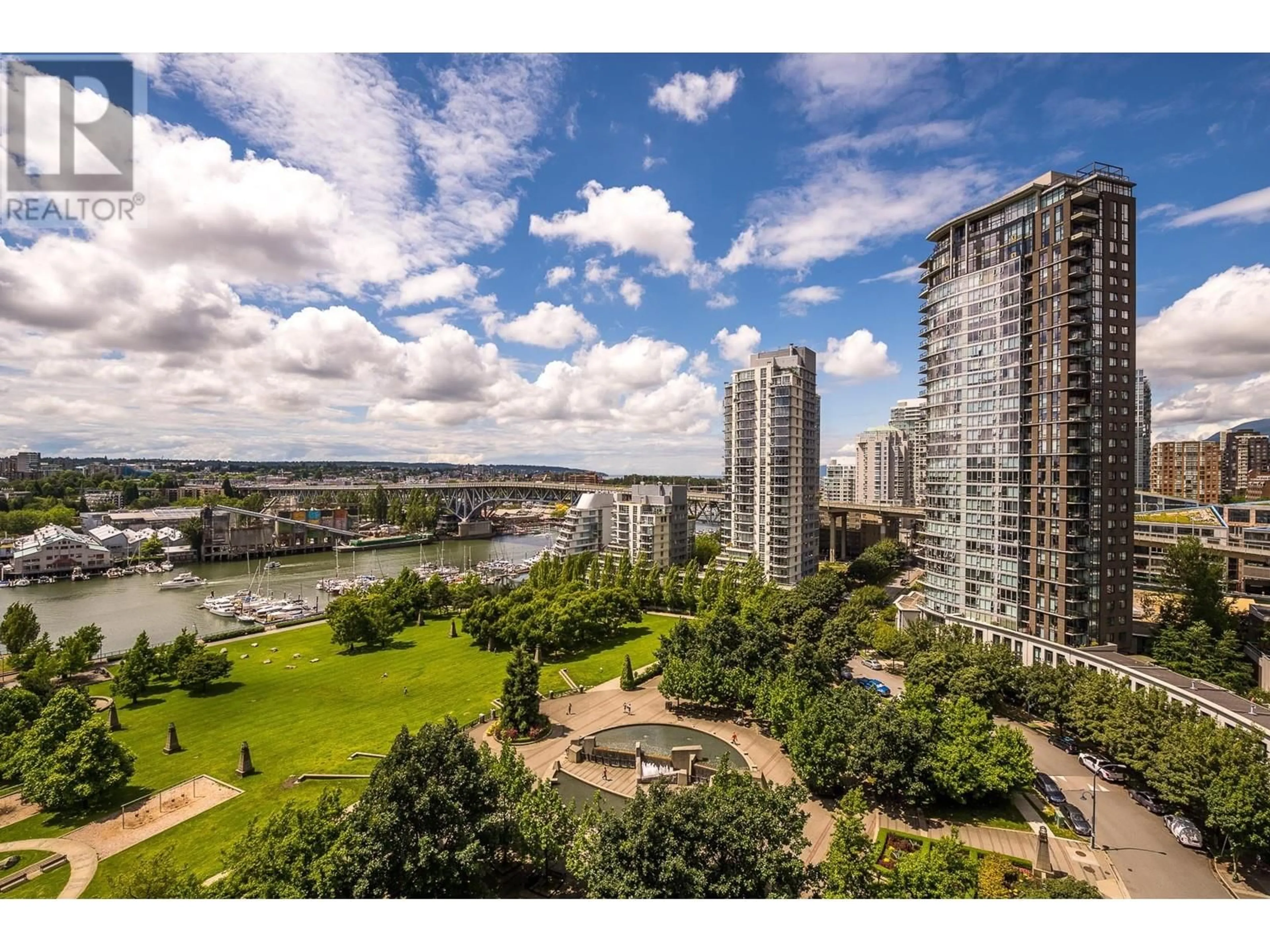 A pic from outside/outdoor area/front of a property/back of a property/a pic from drone, city buildings view from balcony for 1705 - 455 BEACH CRESCENT, Vancouver British Columbia V6Z3E5