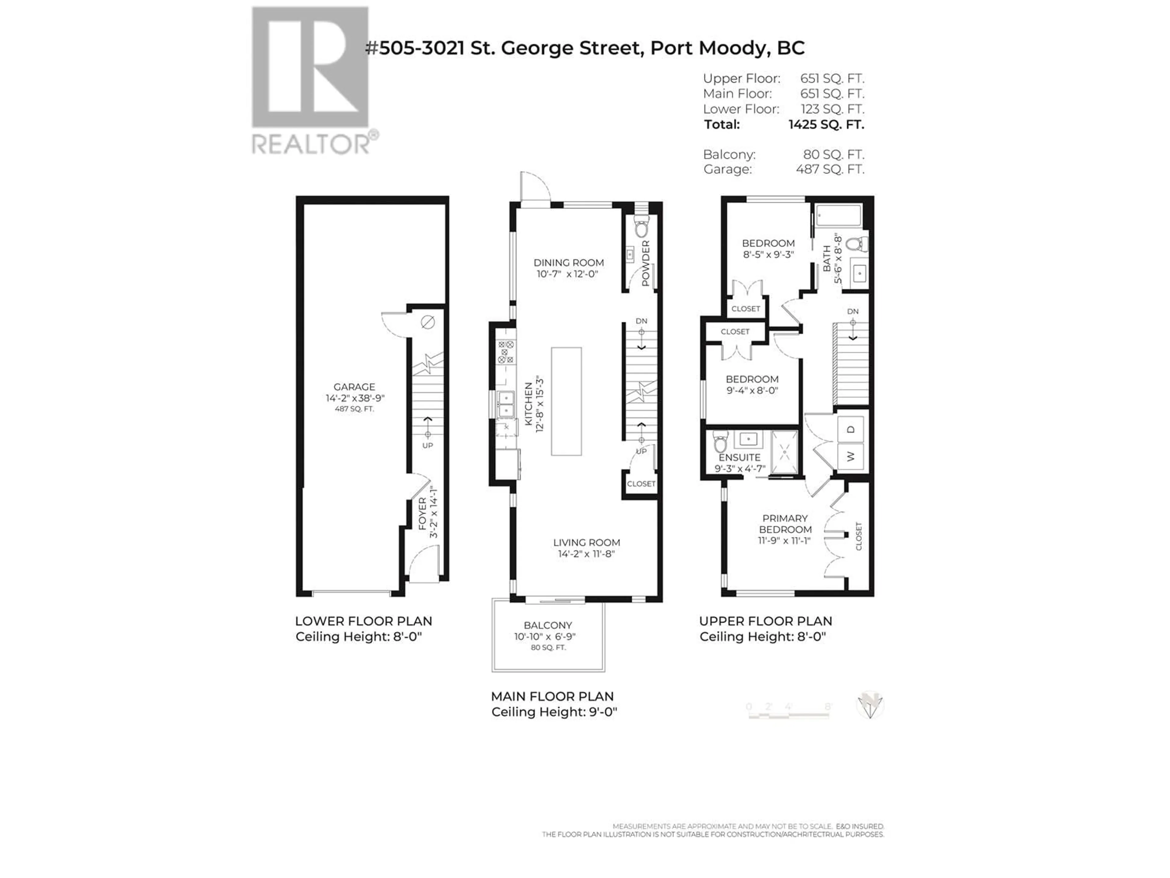 Floor plan for 505 - 3021 ST GEORGE STREET, Port Moody British Columbia V3H0K3