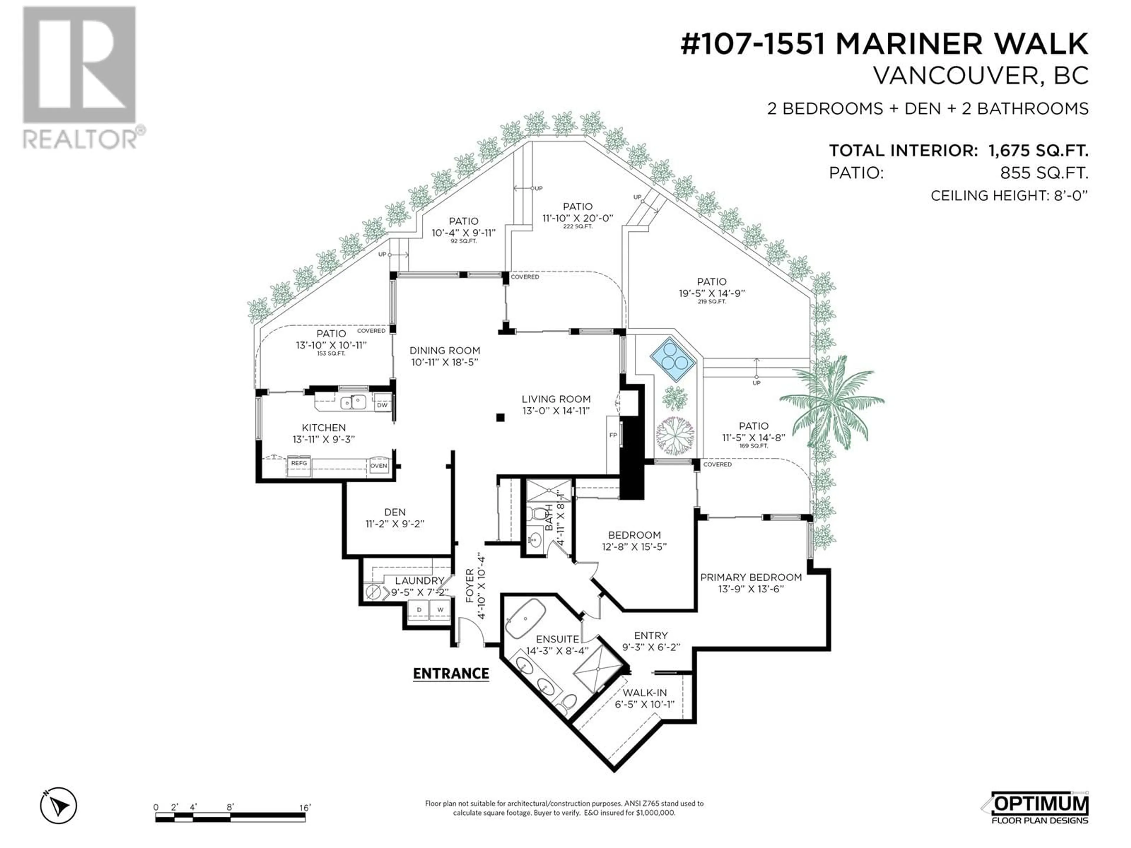 Floor plan for 107 - 1551 MARINER WALK, Vancouver British Columbia V6J4X9