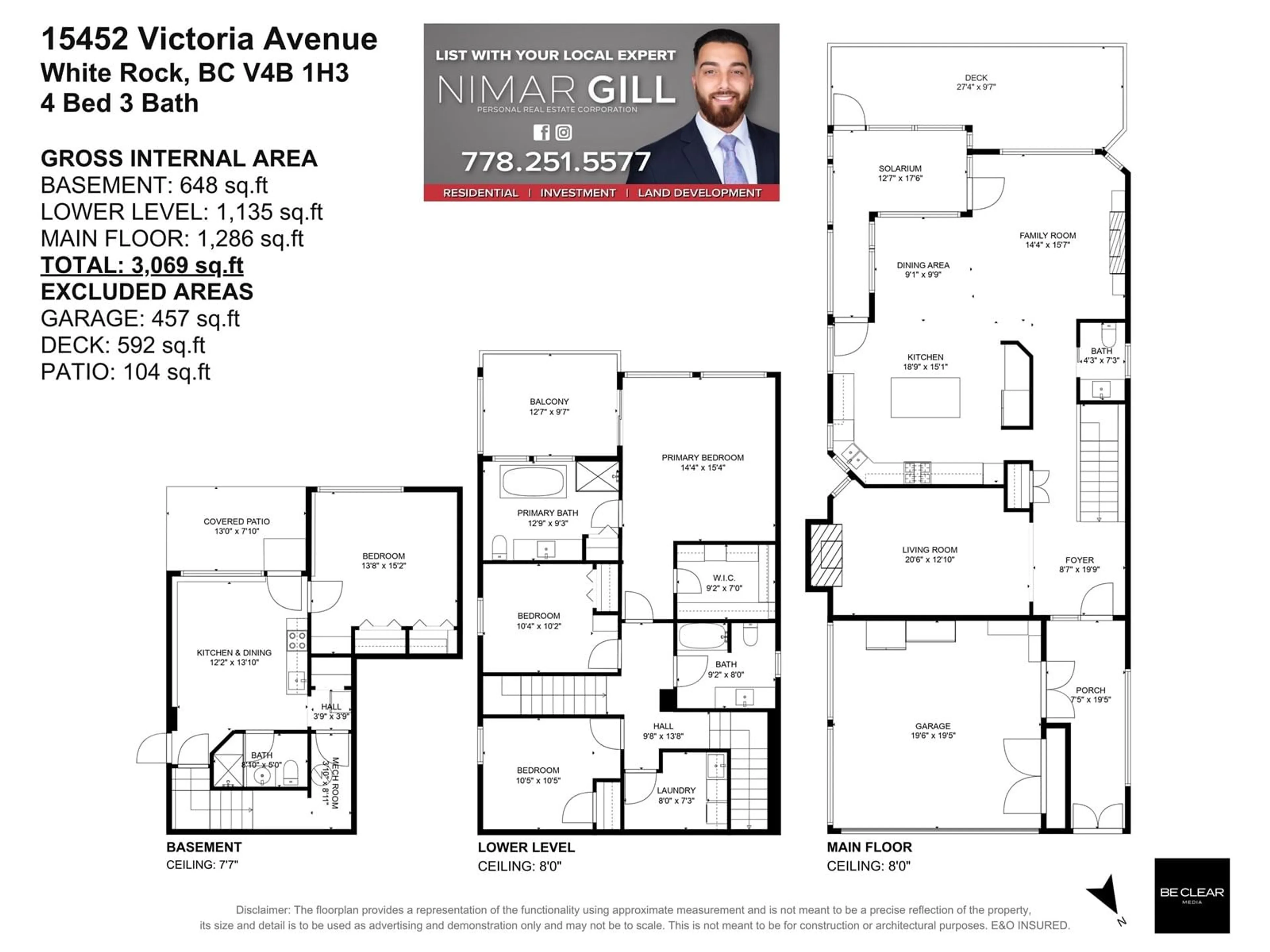 Floor plan for 15452 VICTORIA, White Rock British Columbia V4B1H3