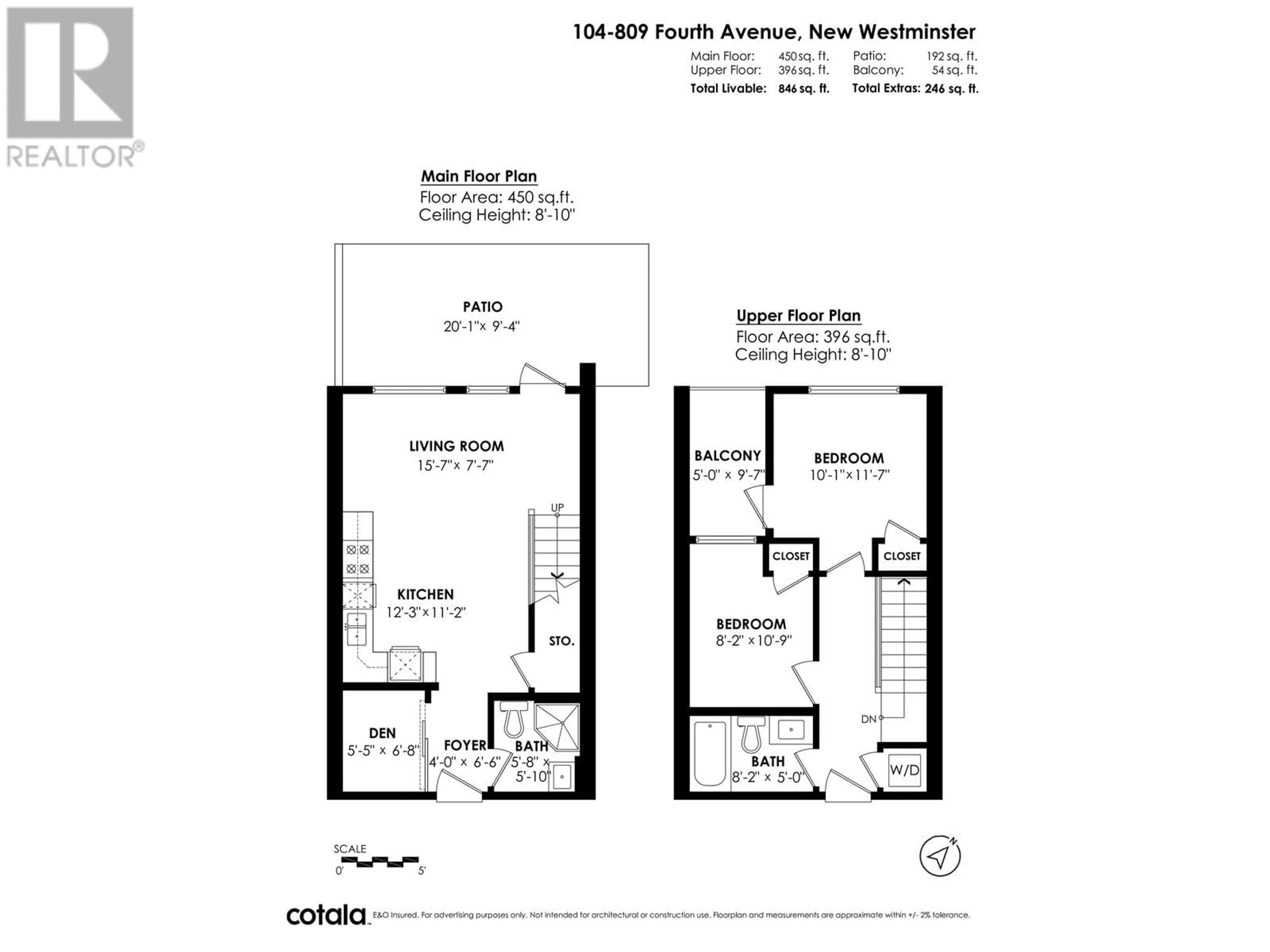 Floor plan for 104 - 809 FOURTH AVENUE, New Westminster British Columbia V3M0K1