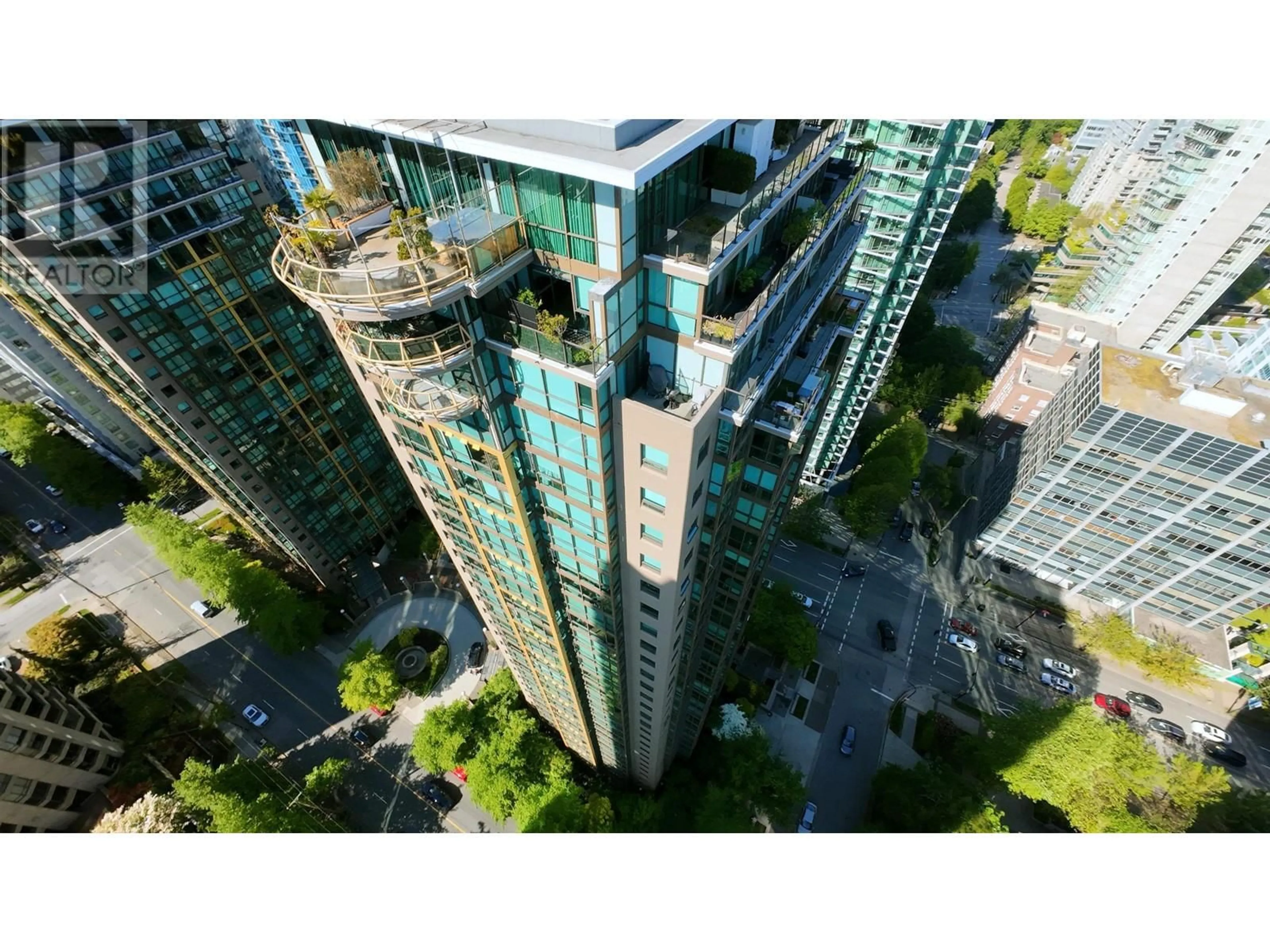 A pic from outside/outdoor area/front of a property/back of a property/a pic from drone, city buildings view from balcony for 2101 - 1331 ALBERNI STREET, Vancouver British Columbia V6E4S1