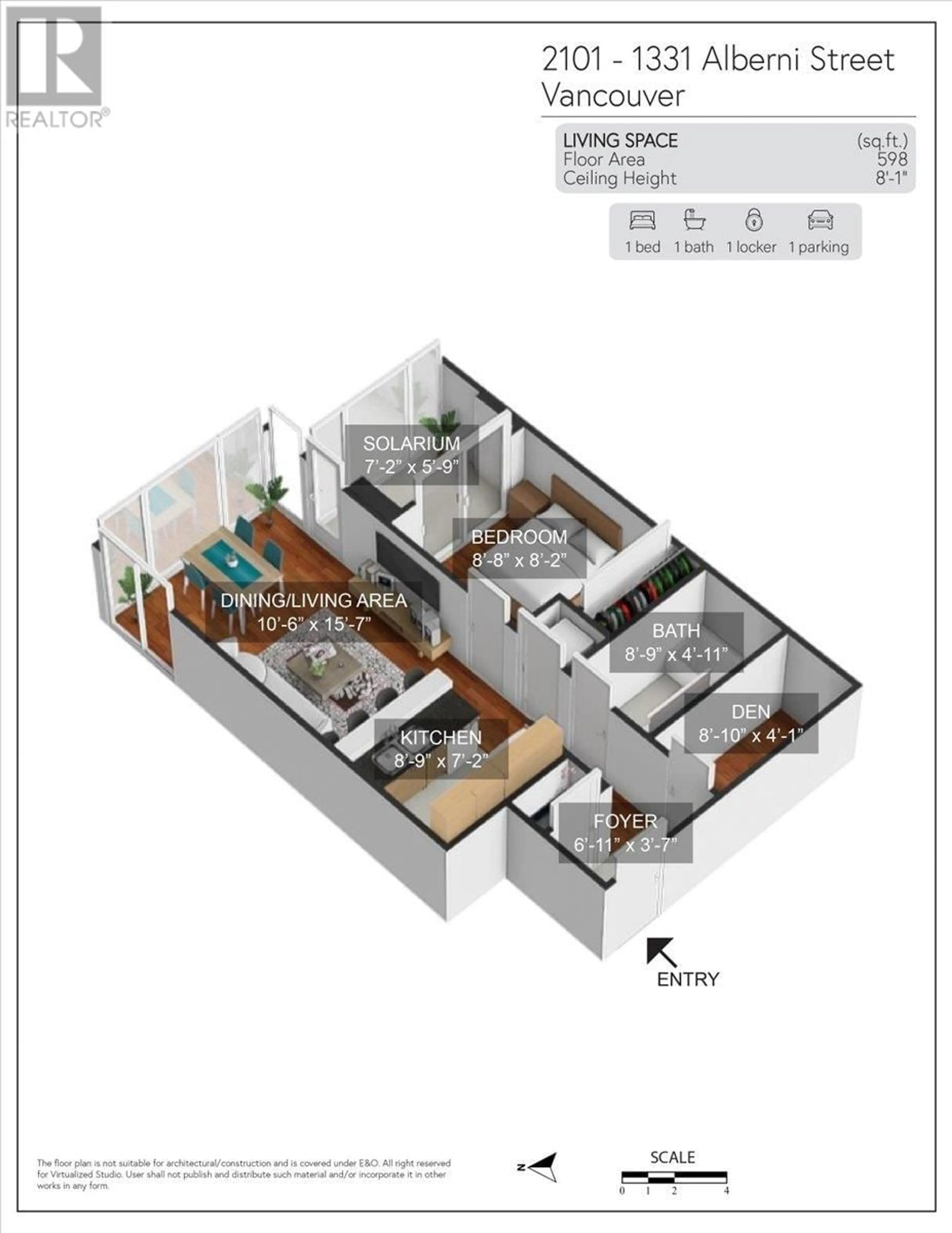 Floor plan for 2101 - 1331 ALBERNI STREET, Vancouver British Columbia V6E4S1