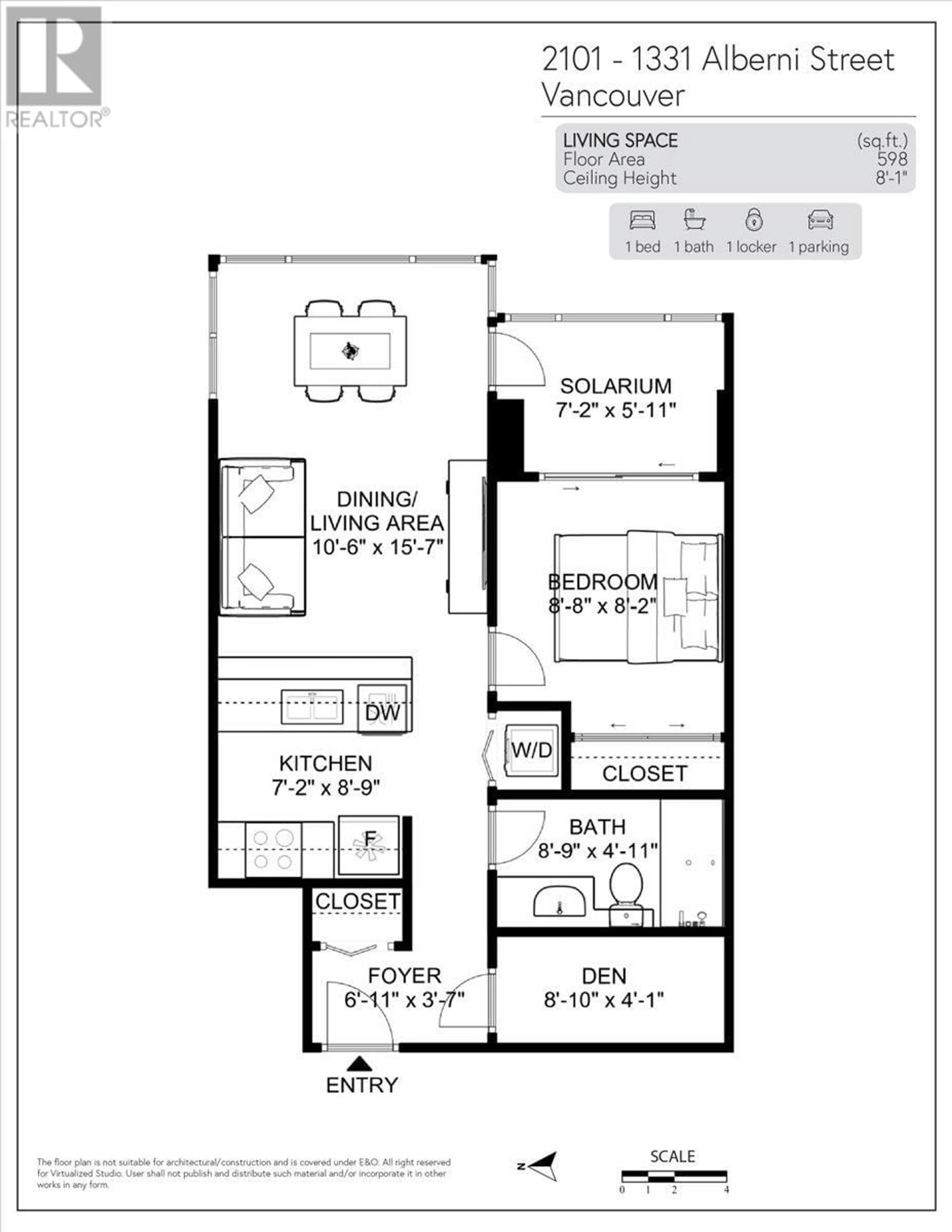 Floor plan for 2101 - 1331 ALBERNI STREET, Vancouver British Columbia V6E4S1