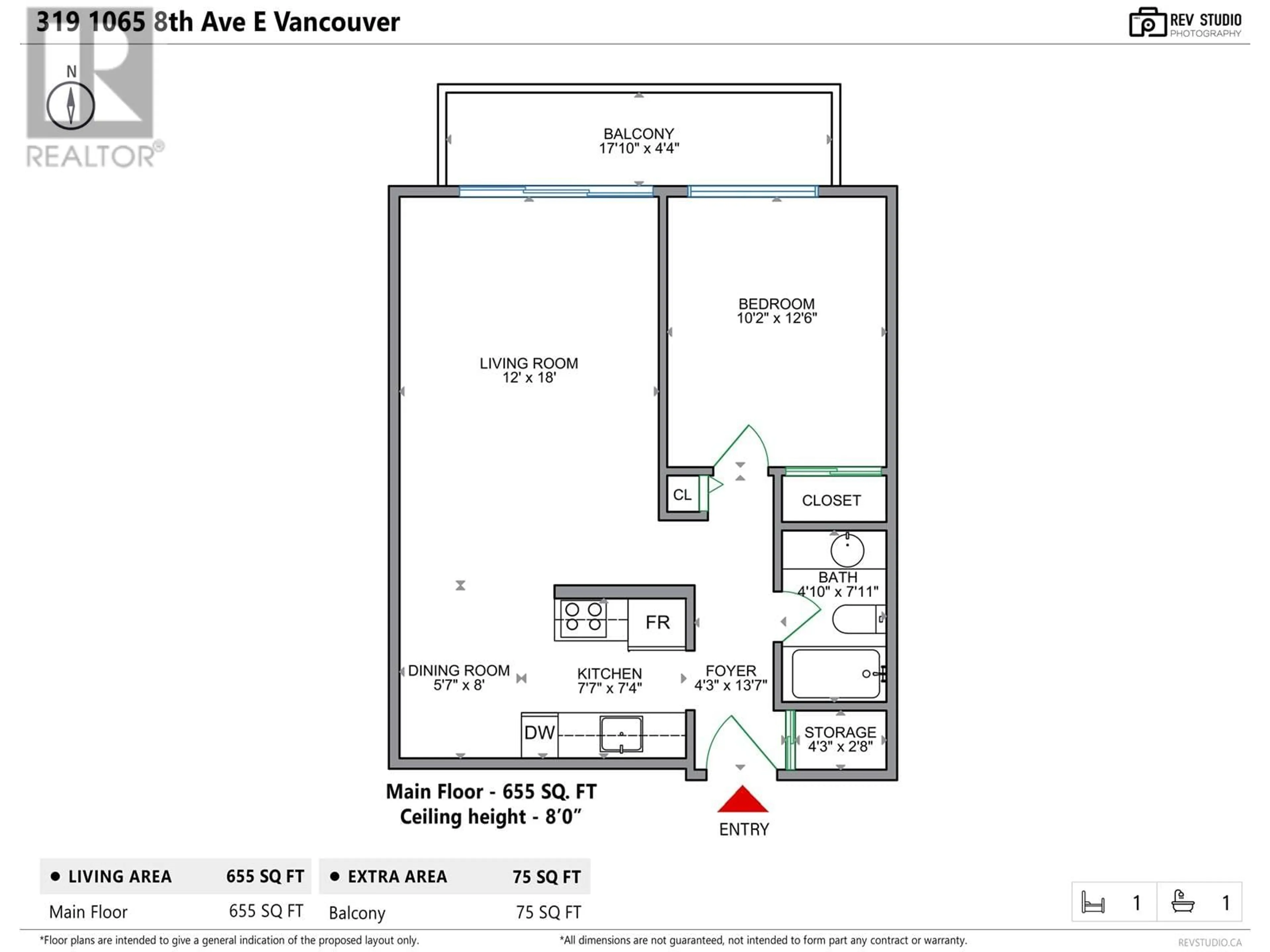 Floor plan for 319 - 1065 8TH AVENUE, Vancouver British Columbia V5T1V1