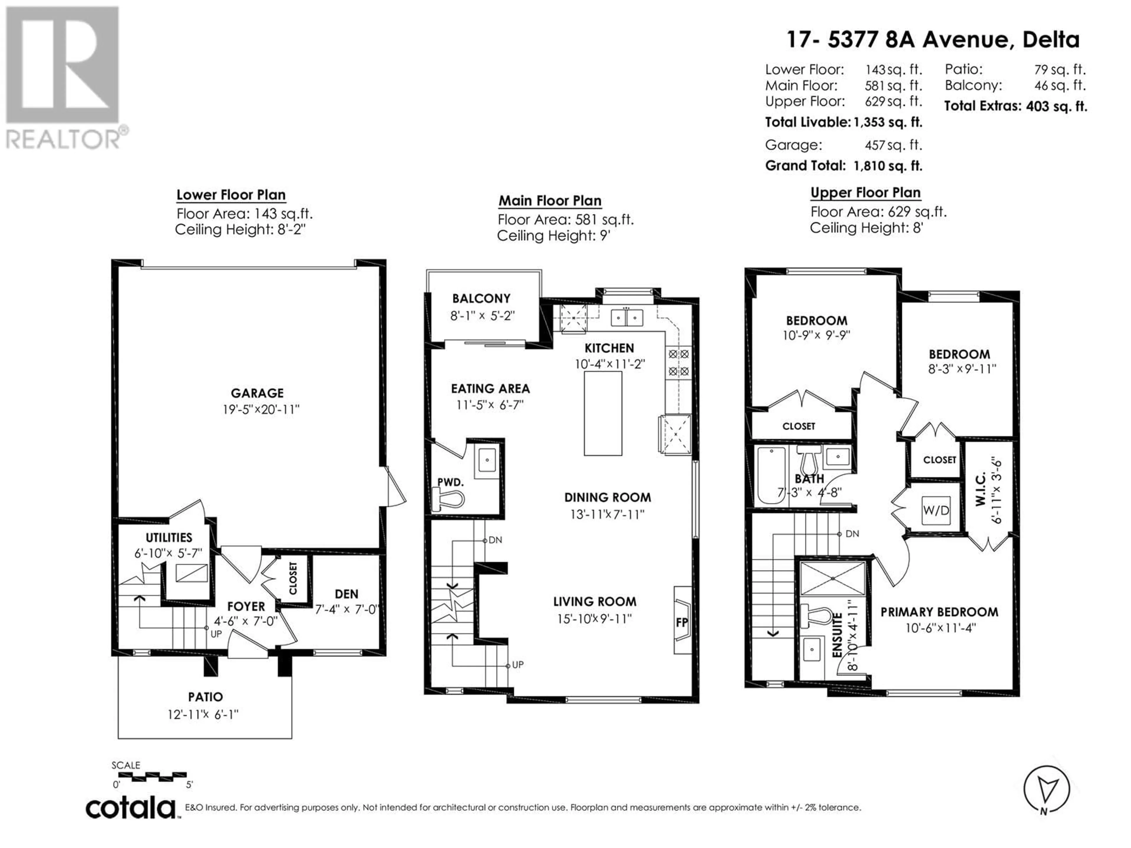 Floor plan for 17 - 5377 8A AVENUE, Tsawwassen British Columbia V4M0E2