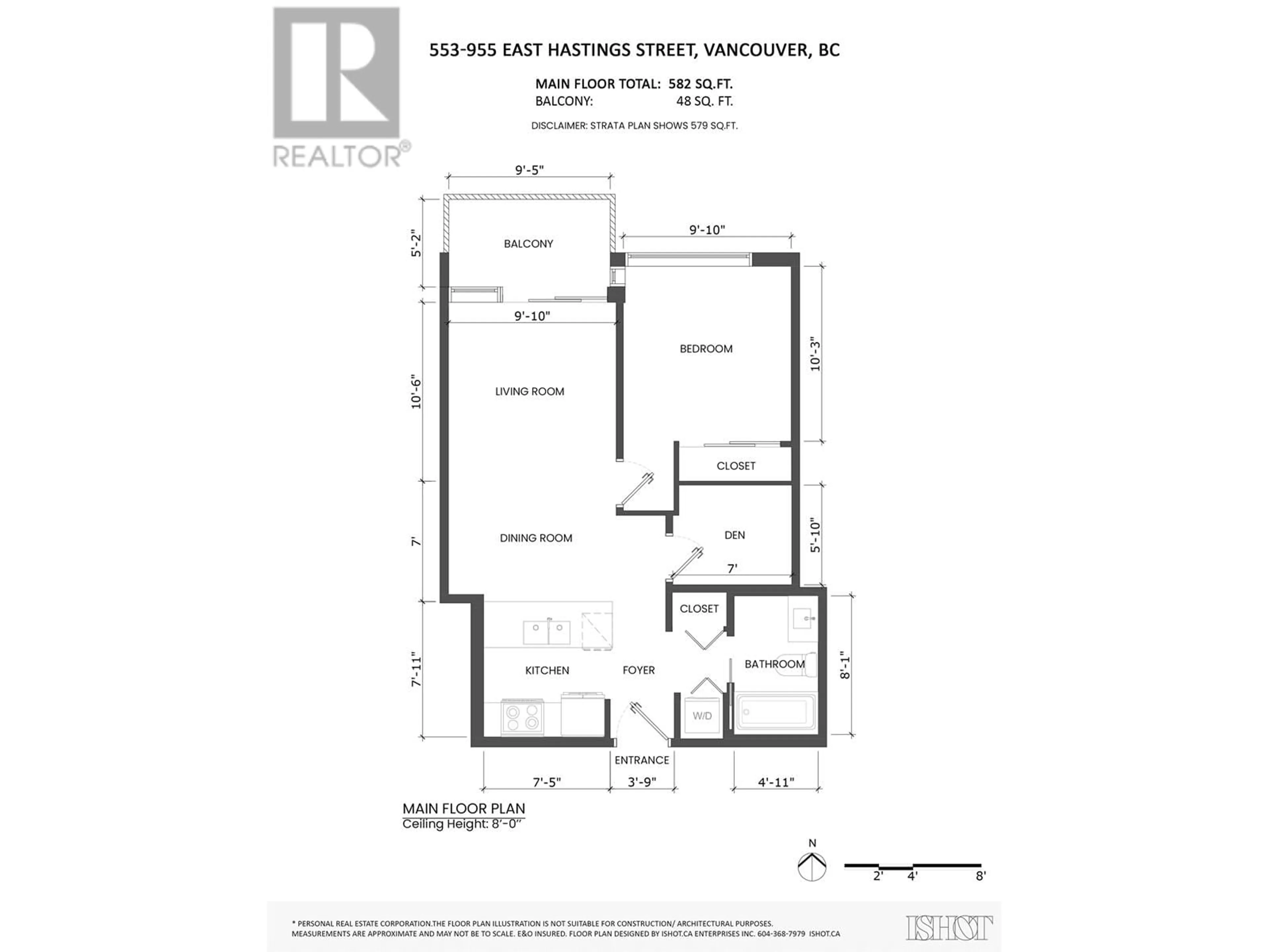 Floor plan for 553 - 955 HASTINGS STREET, Vancouver British Columbia V6A0G8
