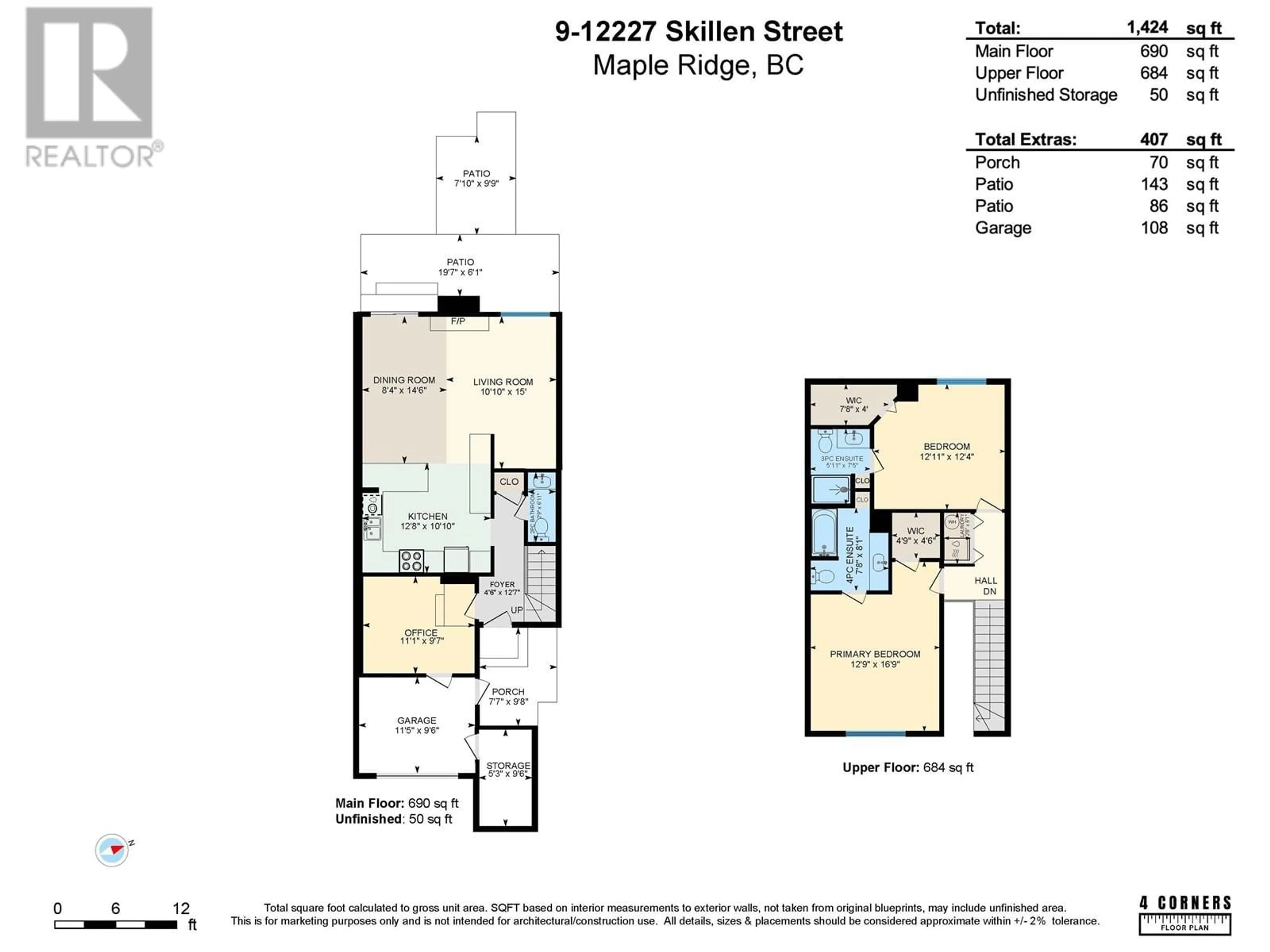 Floor plan for 9 - 12227 SKILLEN STREET, Maple Ridge British Columbia V2X4X4