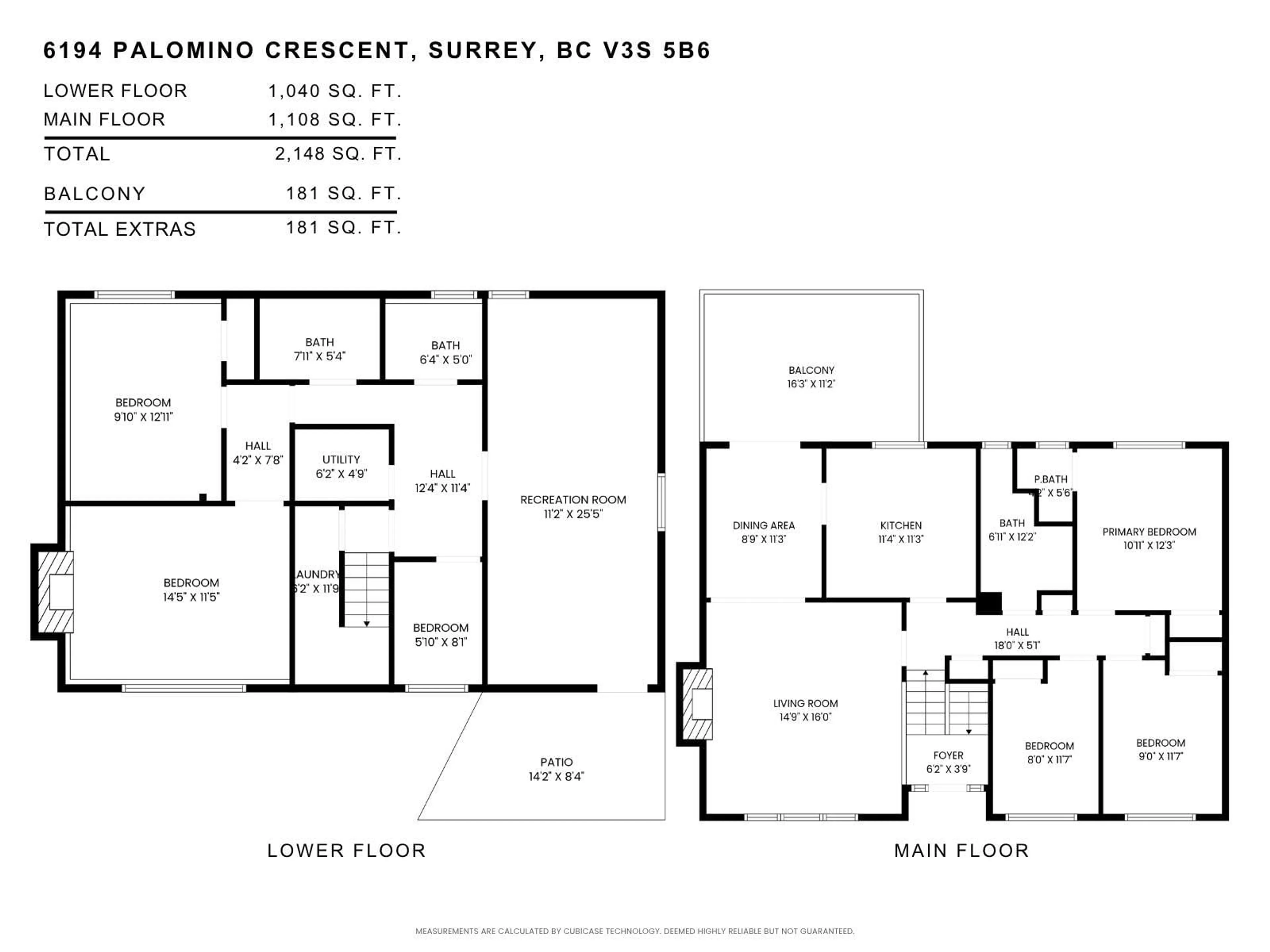 Floor plan for 6194 PALOMINO, Surrey British Columbia V3S5B6