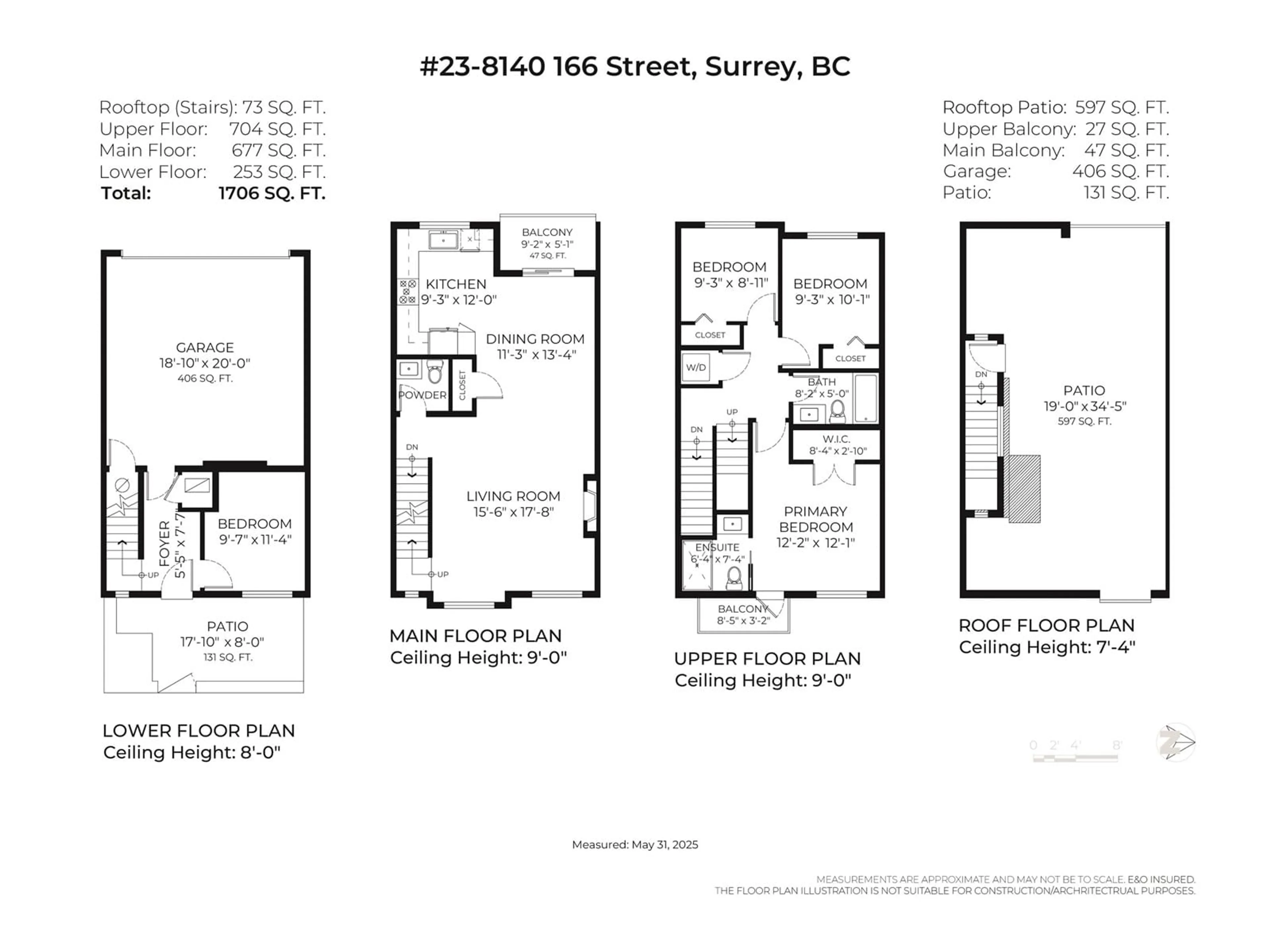 Floor plan for 23 - 8140 166, Surrey British Columbia V4N6W1