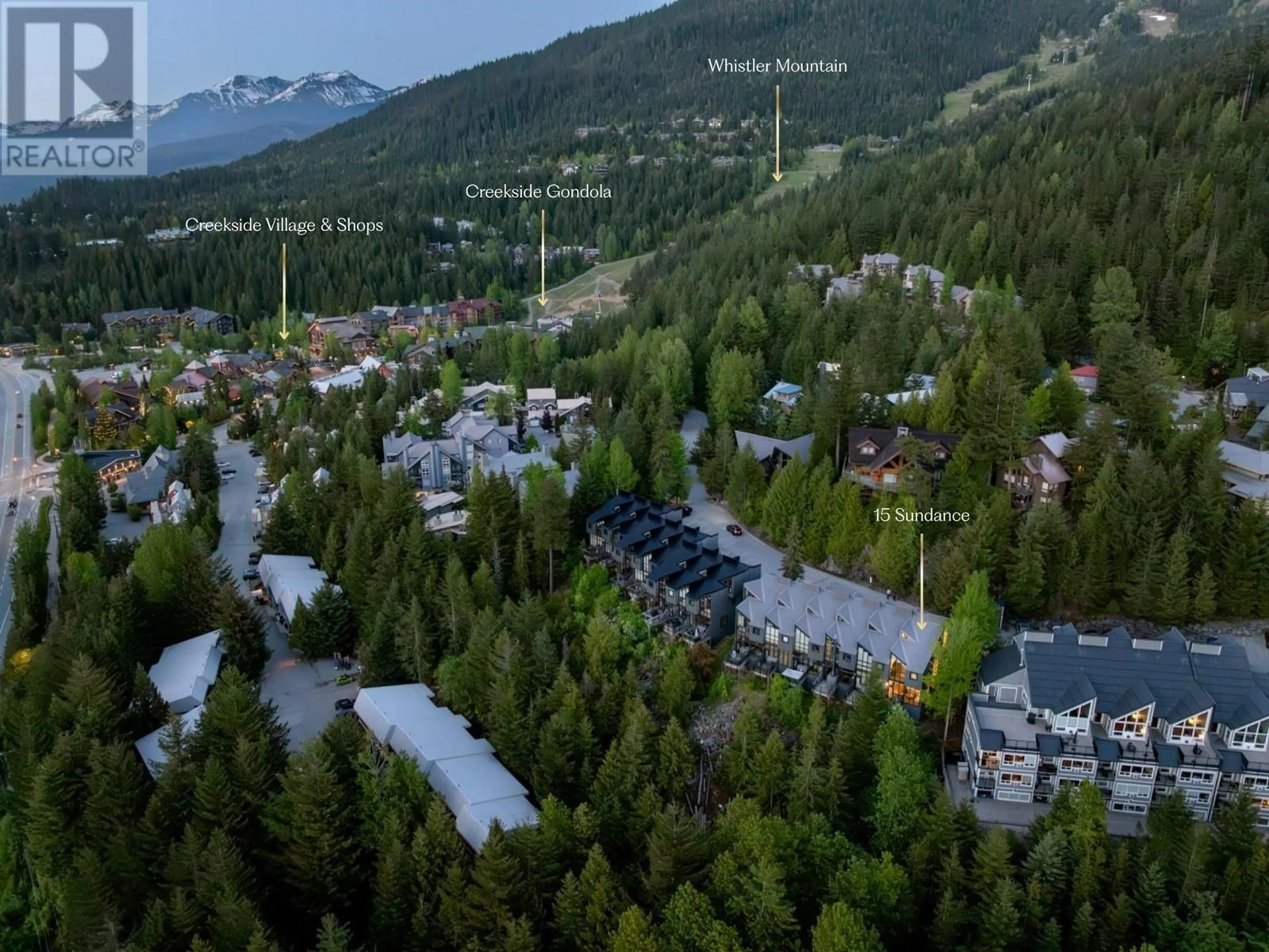 A pic from outside/outdoor area/front of a property/back of a property/a pic from drone, mountain view for 15 - 2221 GONDOLA WAY, Whistler British Columbia V8E0M8
