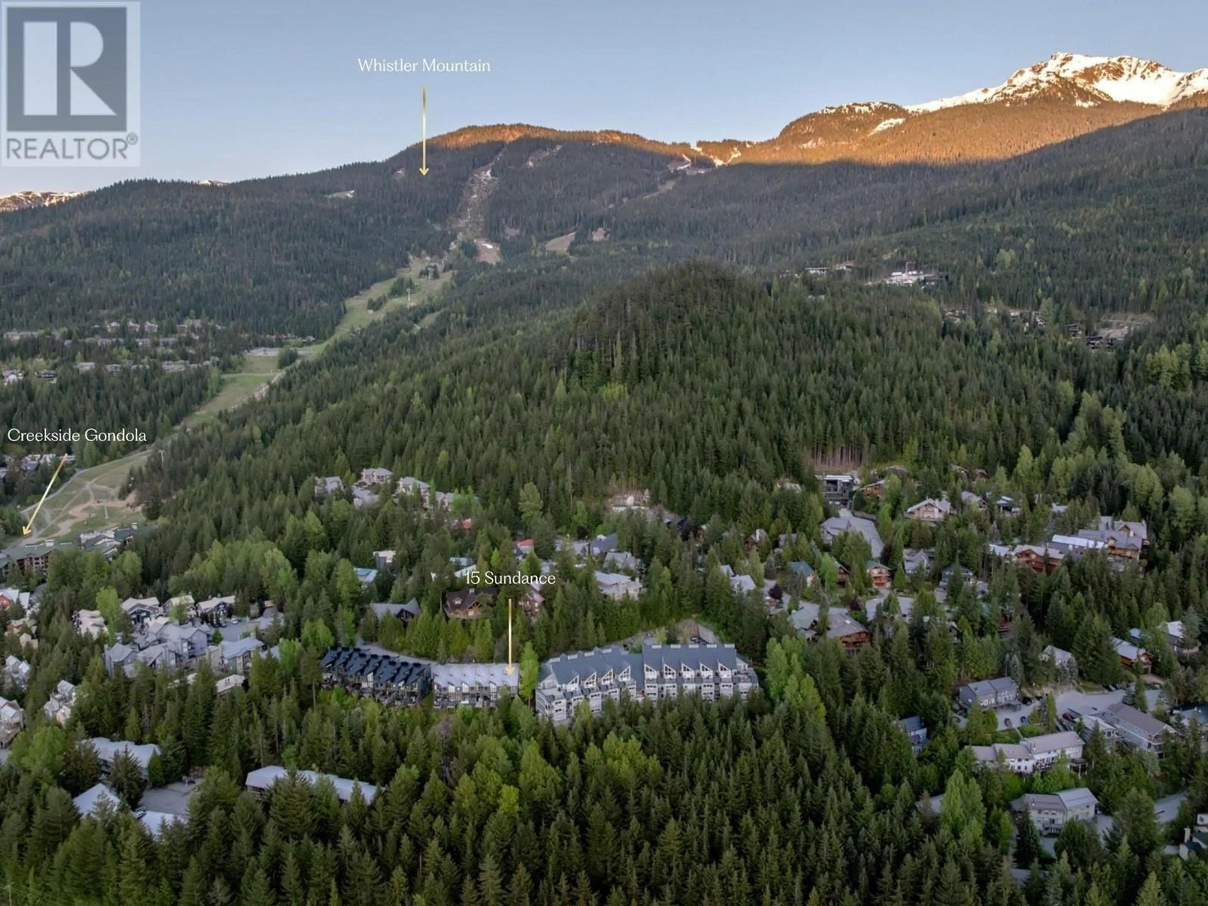 A pic from outside/outdoor area/front of a property/back of a property/a pic from drone, mountain view for 15 - 2221 GONDOLA WAY, Whistler British Columbia V8E0M8