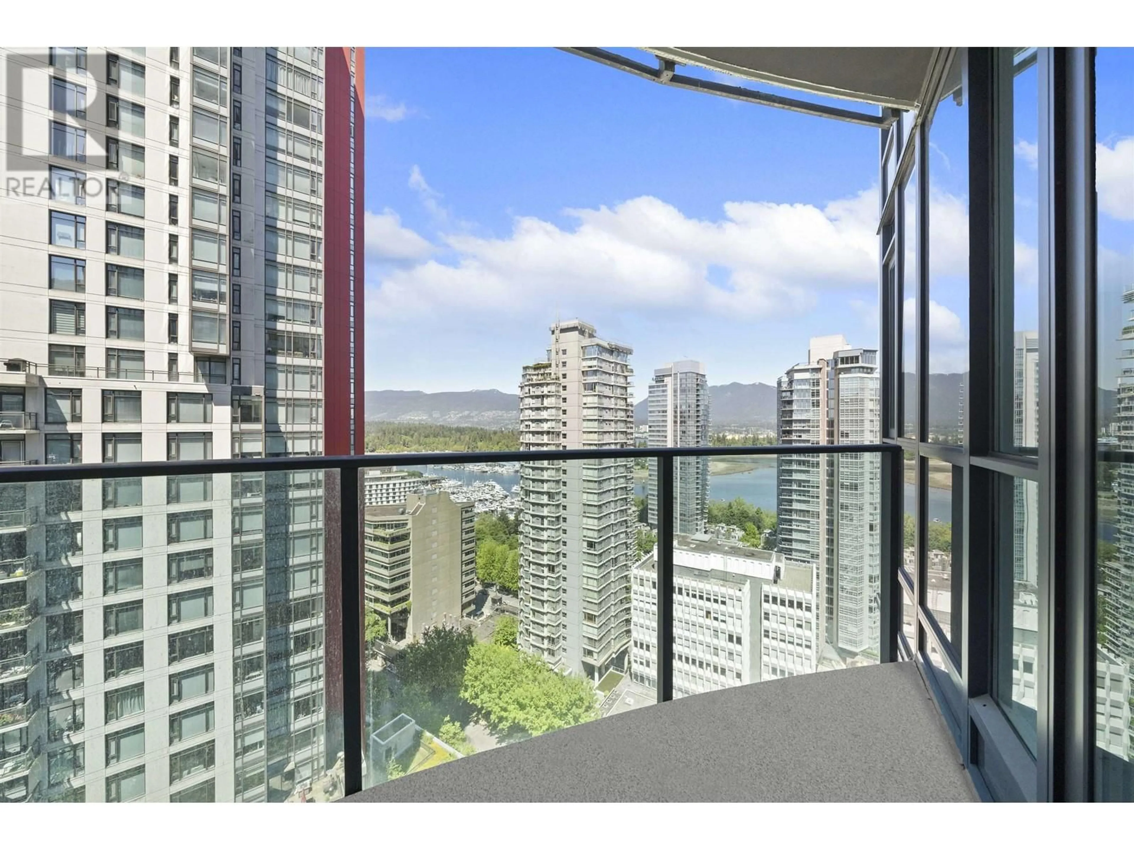 Balcony in the apartment, city buildings view from balcony for 2201 - 1189 MELVILLE STREET, Vancouver British Columbia V6E4T8