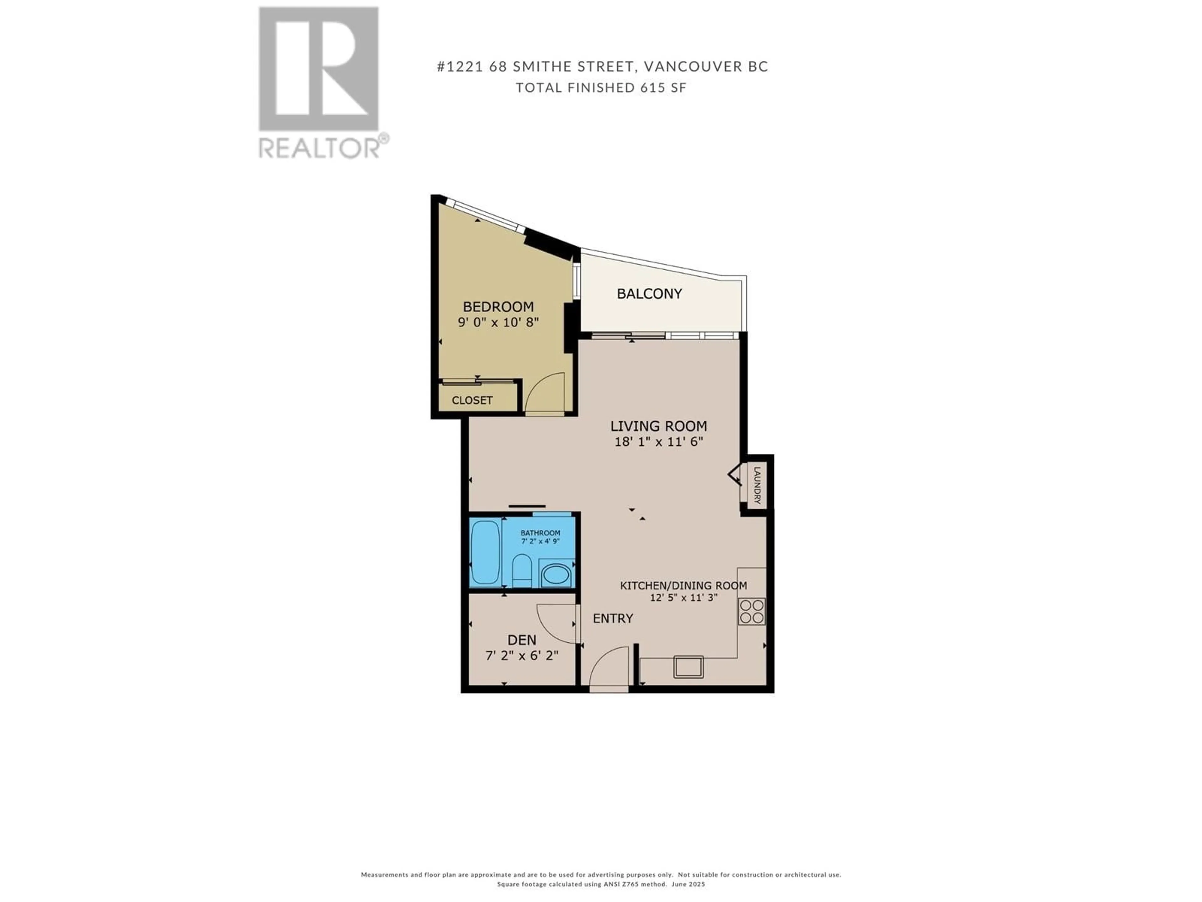 Floor plan for 1221 - 68 SMITHE STREET, Vancouver British Columbia V6B0P4