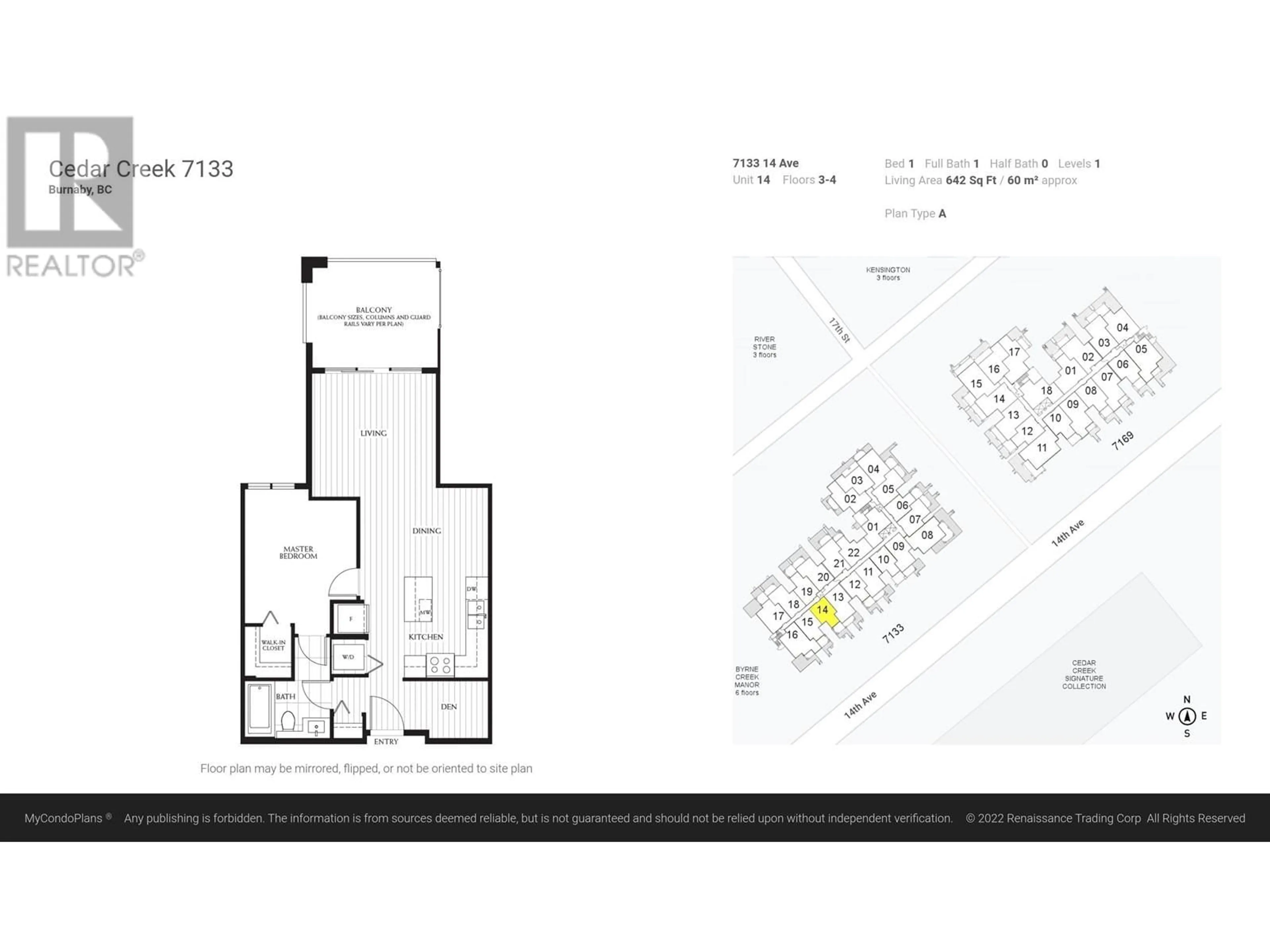 Floor plan for 314 - 7133 14TH AVENUE, Burnaby British Columbia V3N0H5