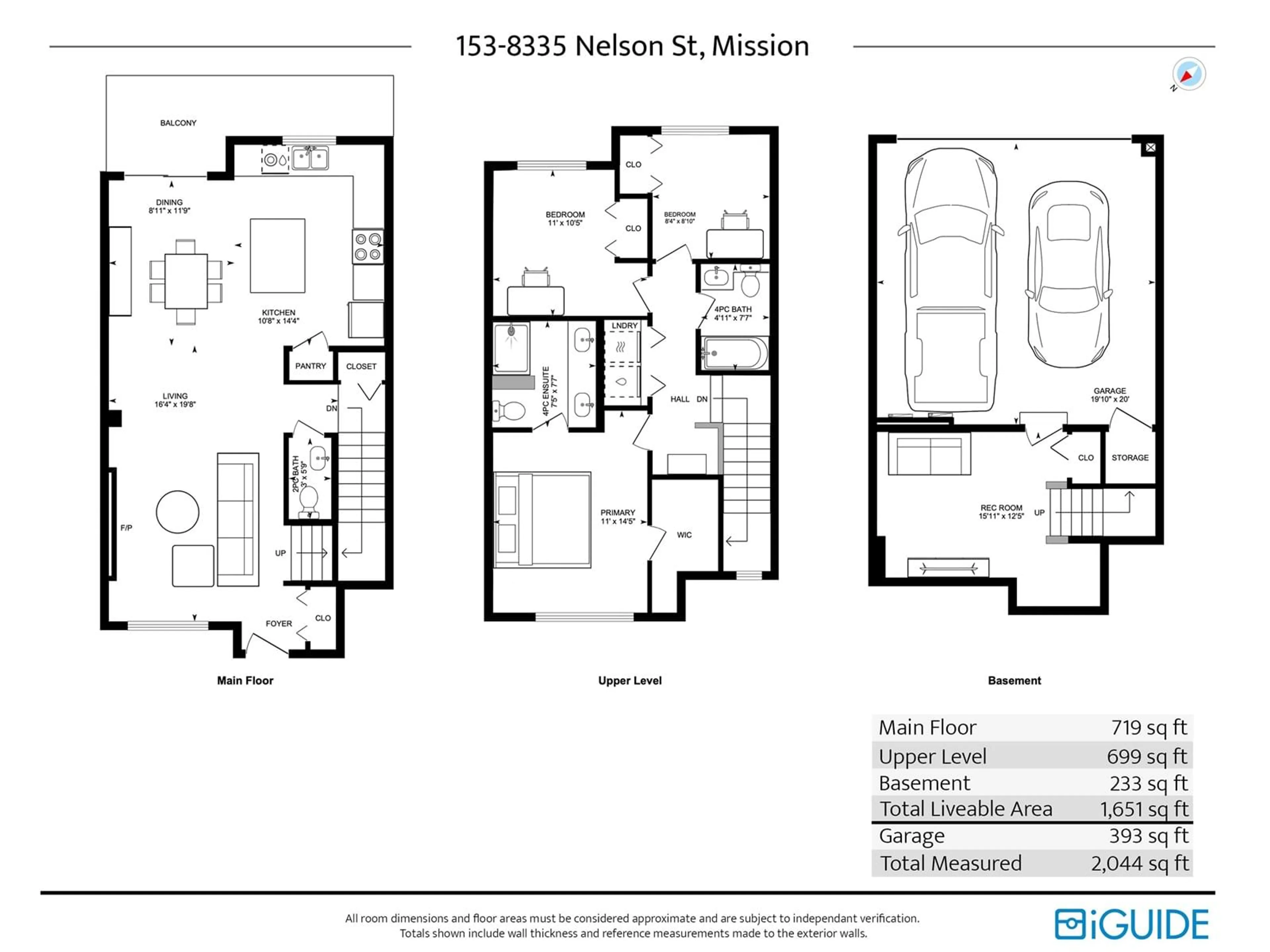 Floor plan for 153 - 8335 NELSON, Mission British Columbia V4S0E4