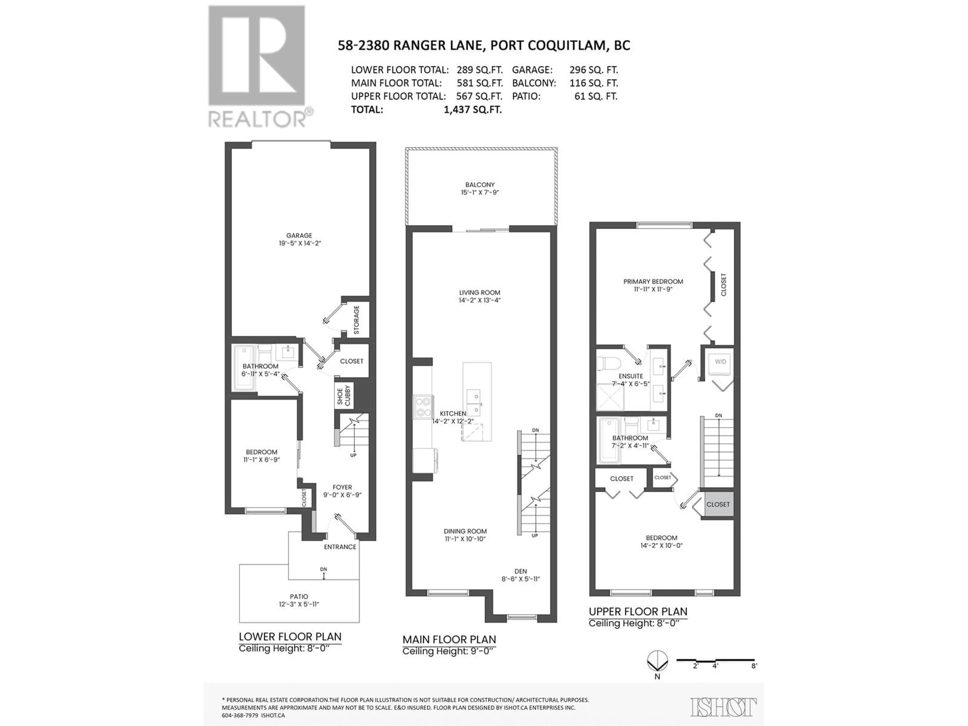 Floor plan for 58 - 2380 RANGER LANE, Port Coquitlam British Columbia V3B0M4