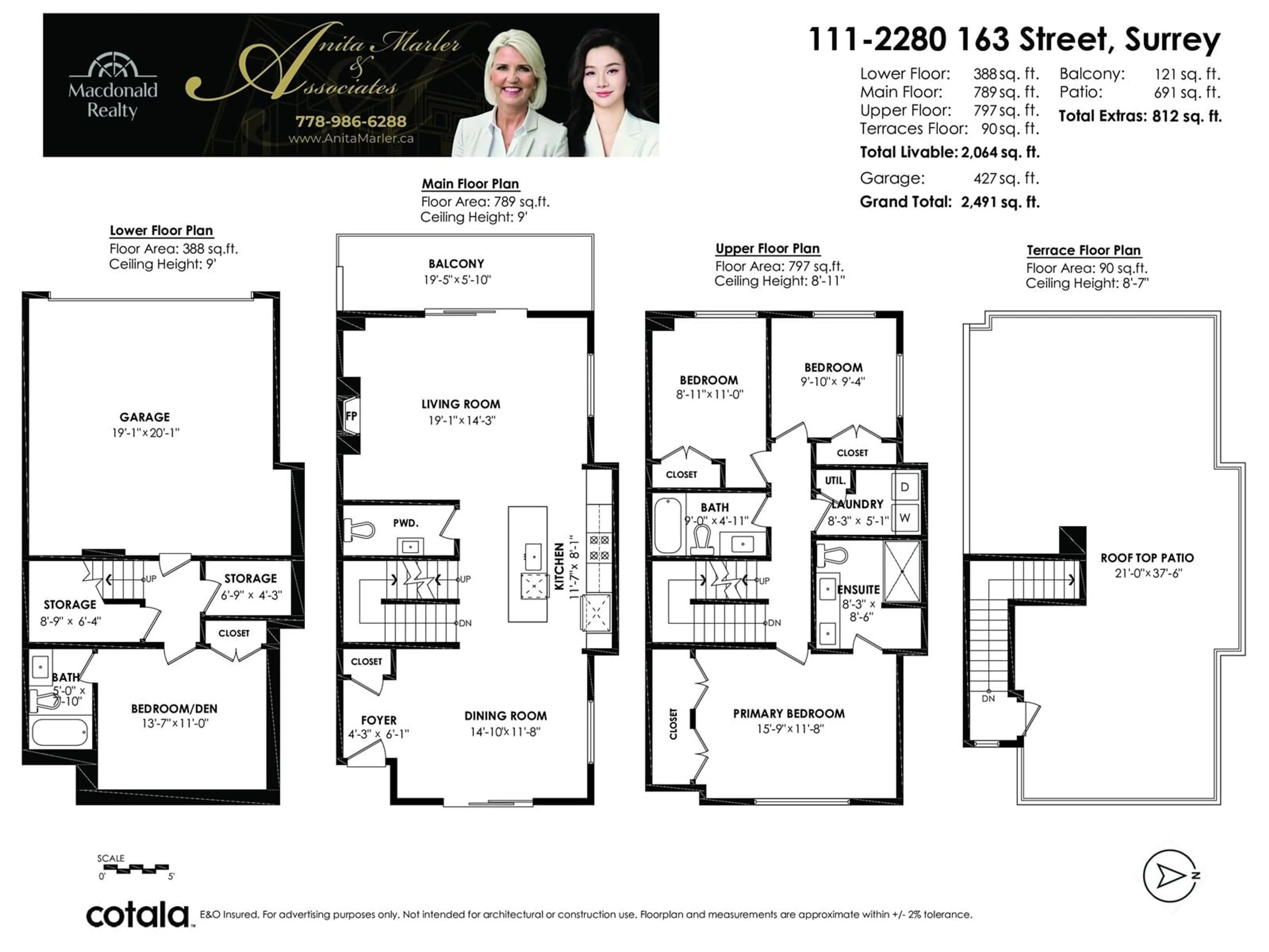 Floor plan for 111 - 2280 163, Surrey British Columbia V3Z0S4