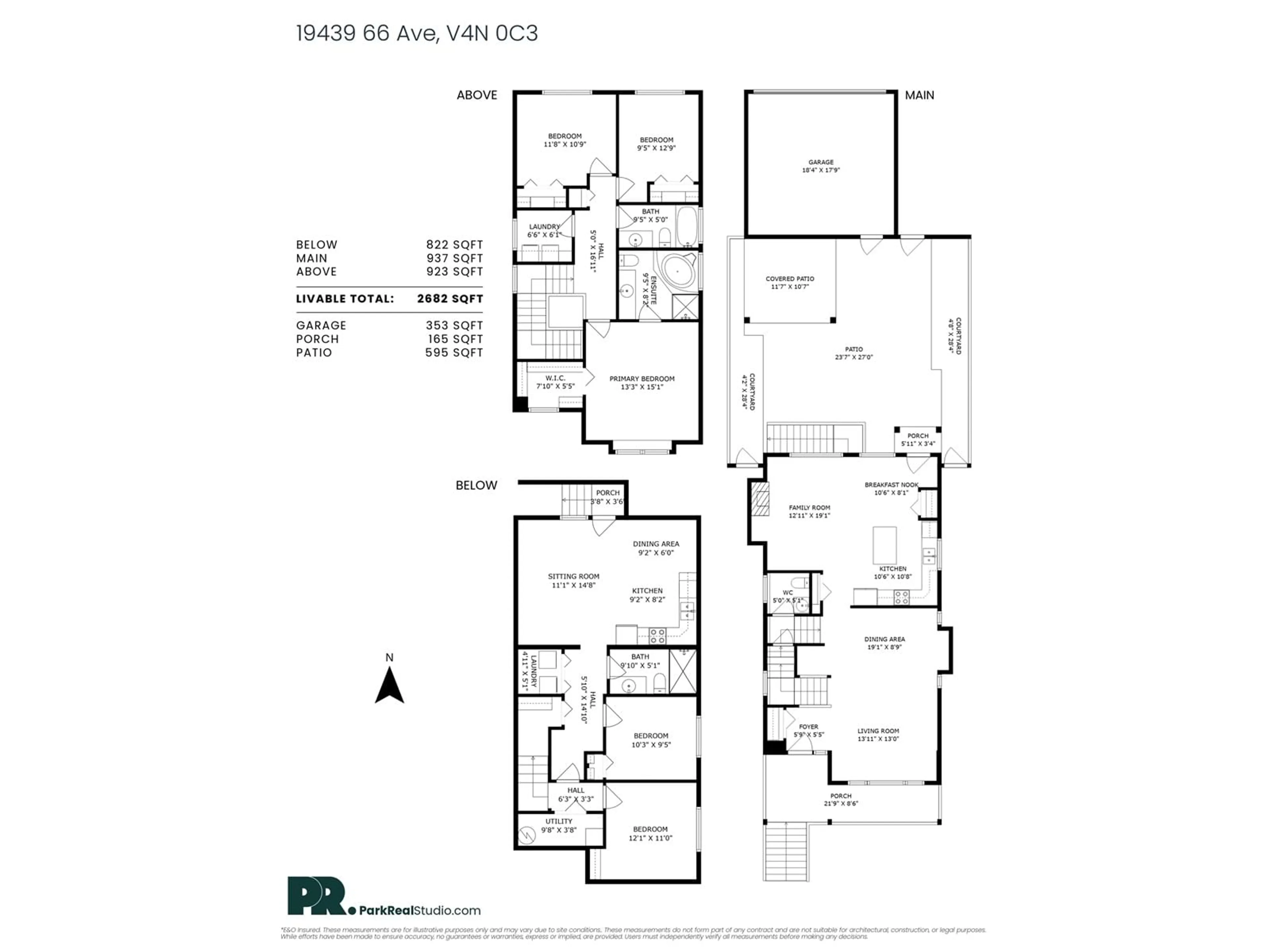 Floor plan for 19439 66, Surrey British Columbia V4N0C3