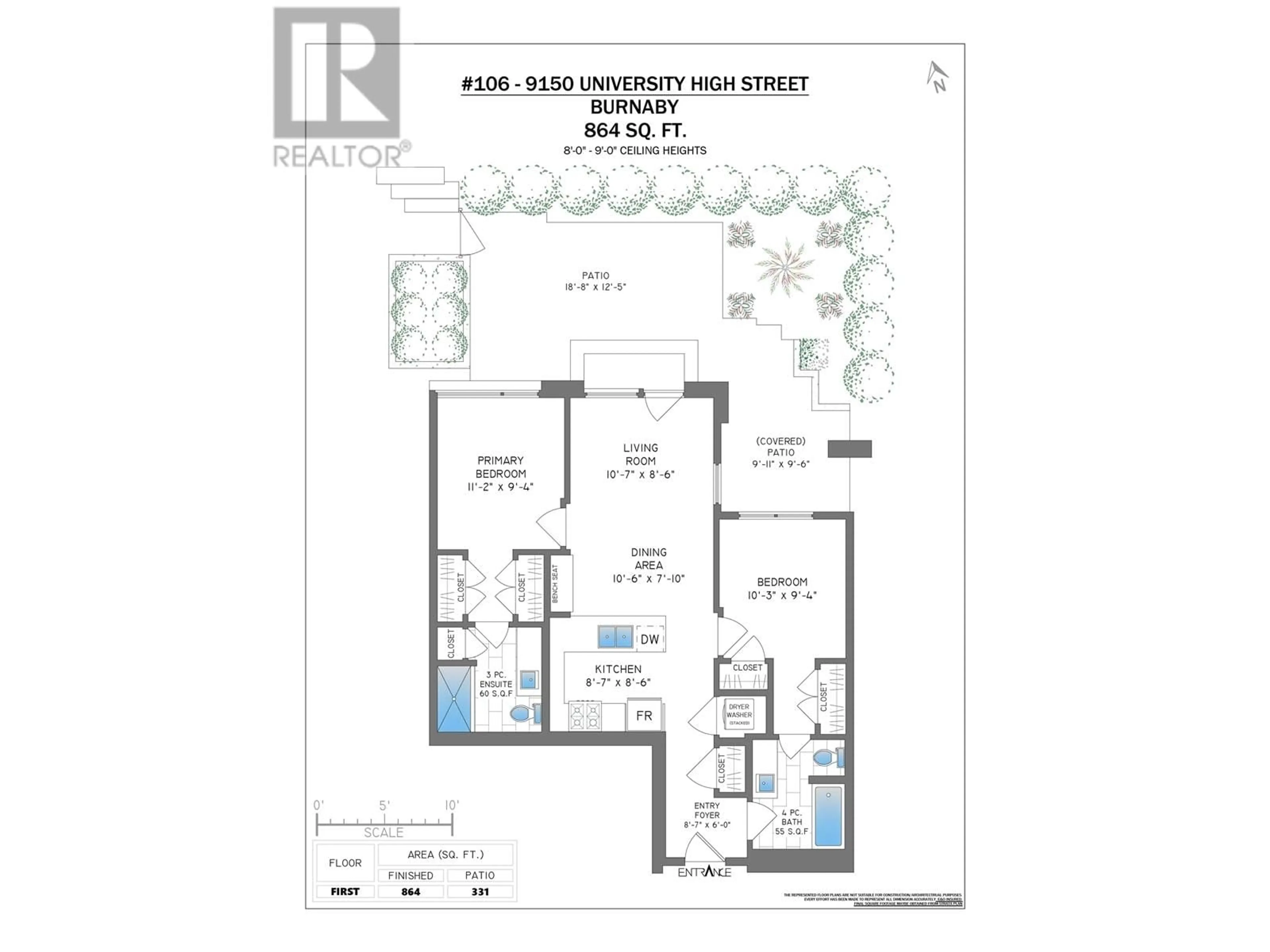 Floor plan for 106 - 9150 UNIVERSITY HIGH STREET, Burnaby British Columbia V5A0C5