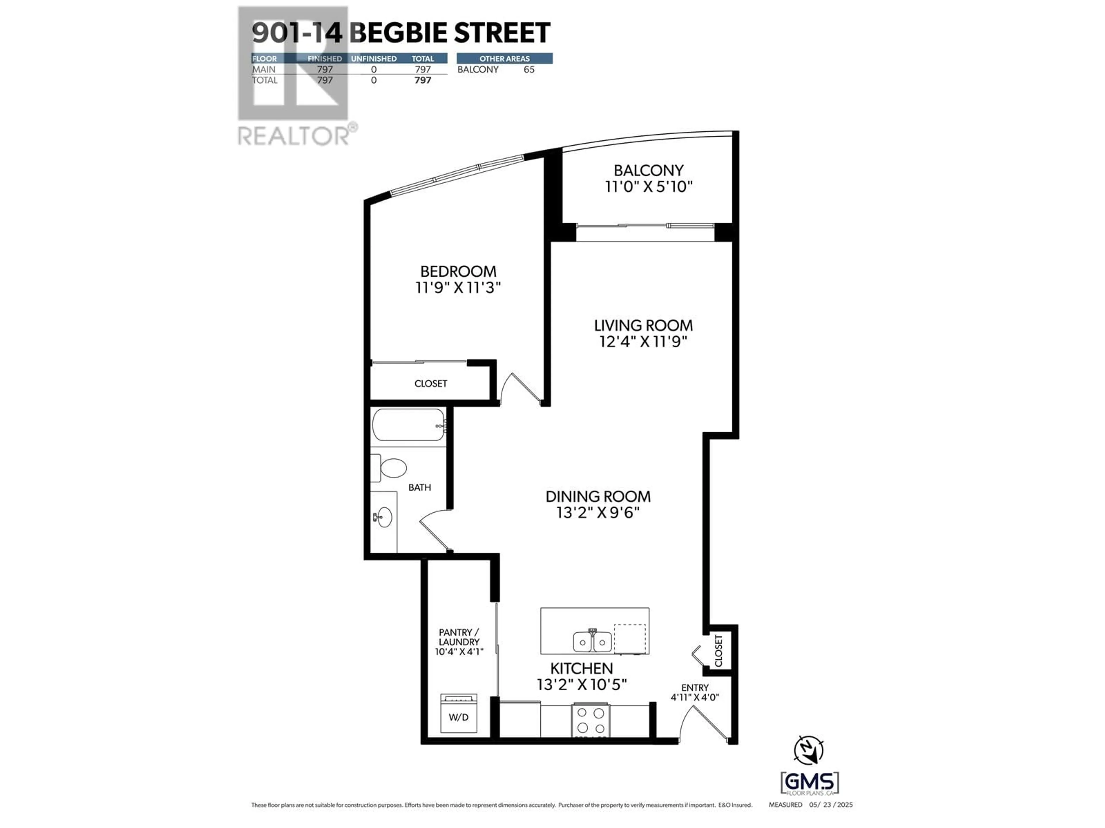 Floor plan for 901 - 14 BEGBIE STREET, New Westminster British Columbia V3M0C4