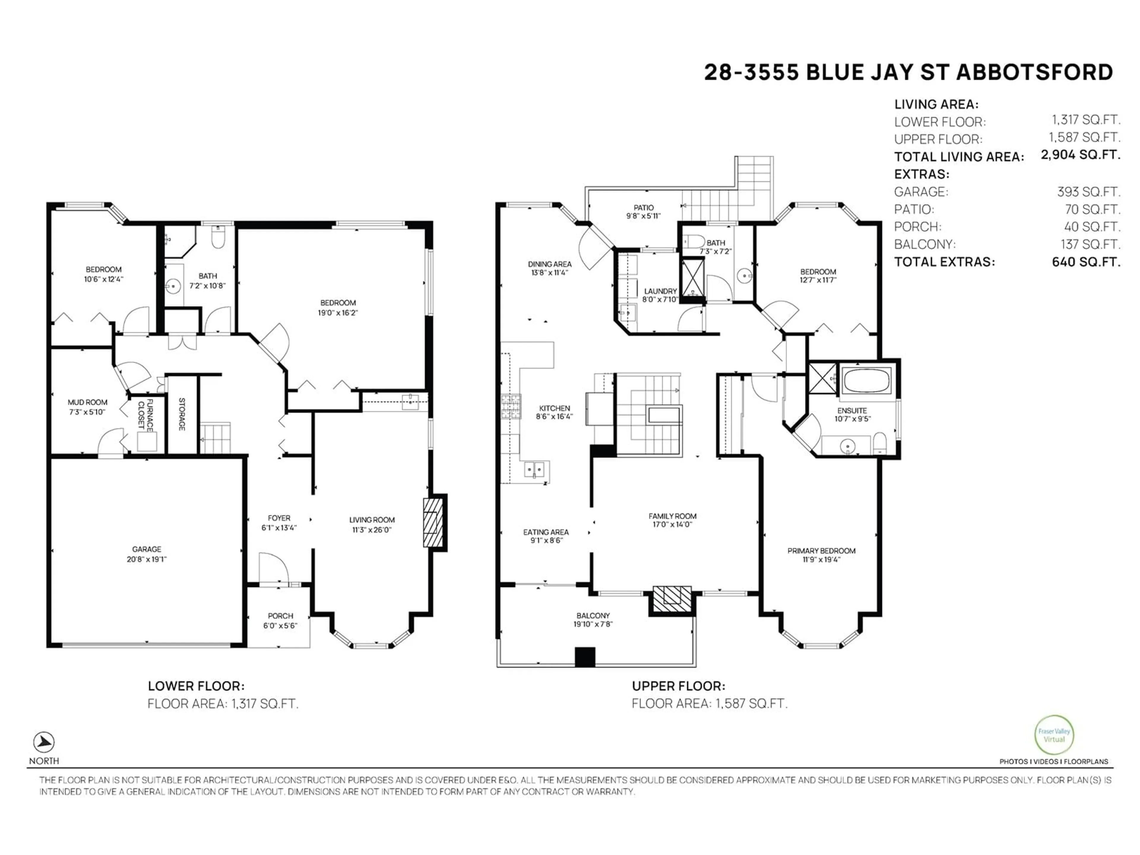 Floor plan for 28 - 3555 BLUEJAY, Abbotsford British Columbia V2T6N7