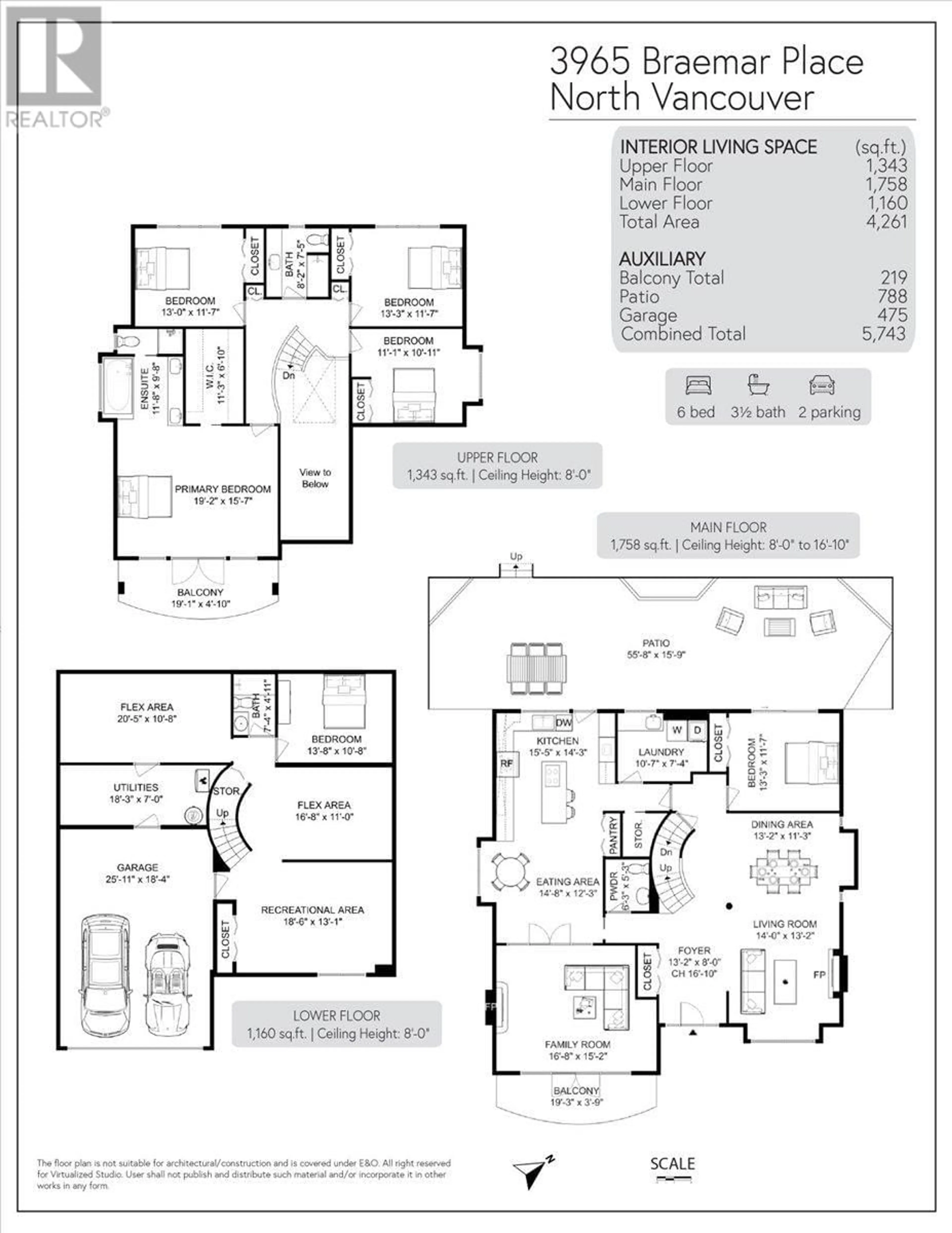 Floor plan for 3965 BRAEMAR PLACE, North Vancouver British Columbia V7N4M8