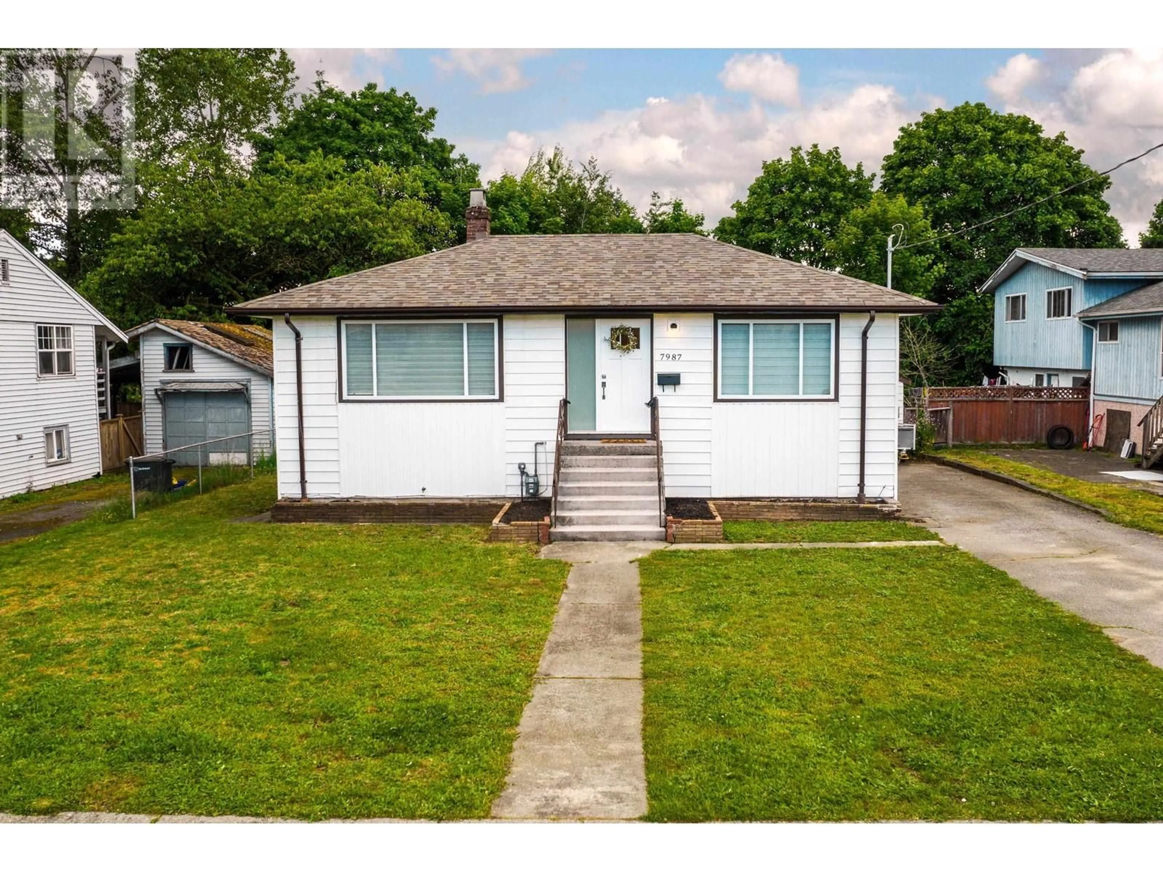 Home with vinyl exterior material, street for 7987 GRAHAM AVENUE, Burnaby British Columbia V3N1V8