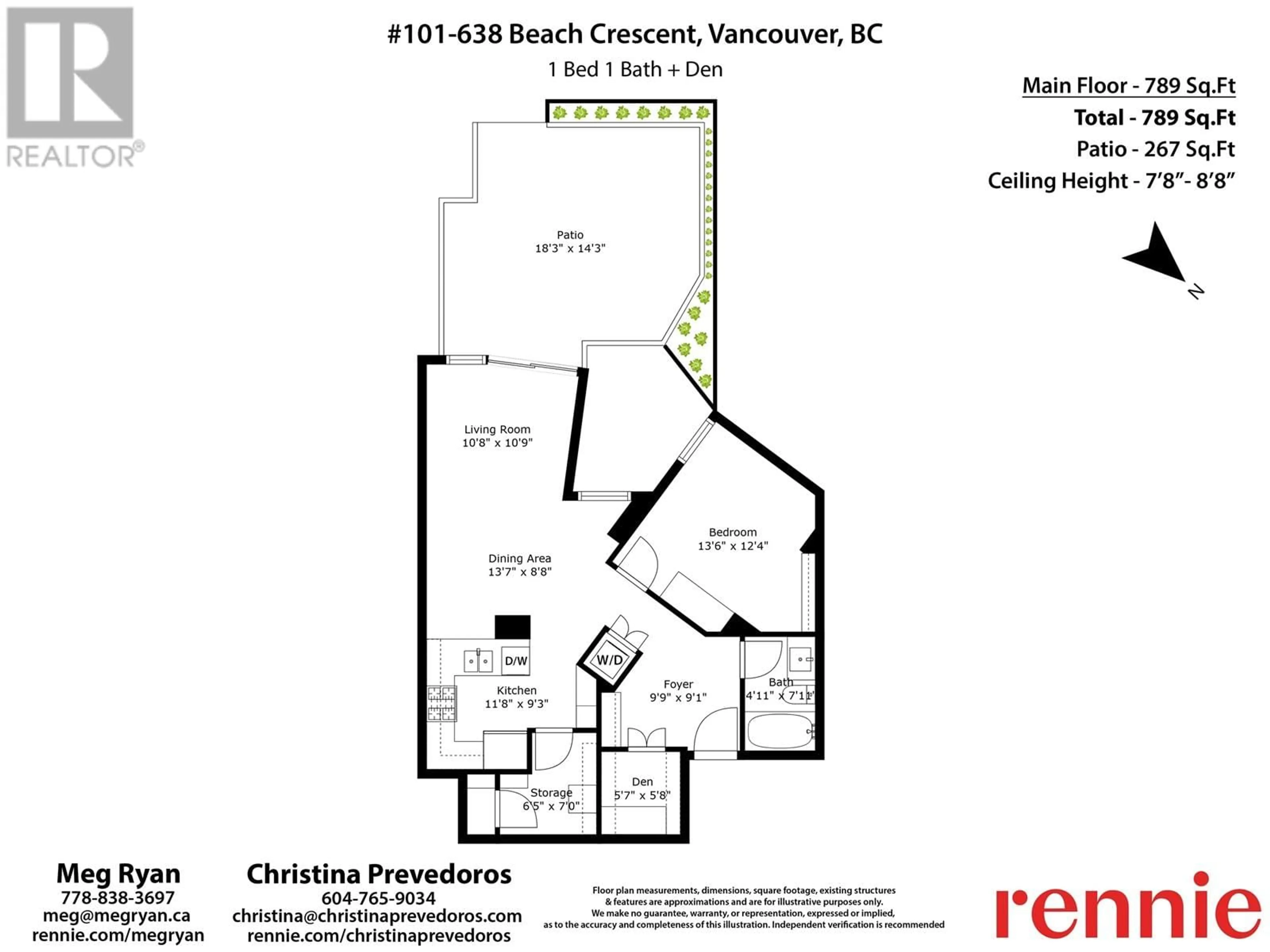 Floor plan for 101 - 638 BEACH CRESCENT, Vancouver British Columbia V6Z3H4