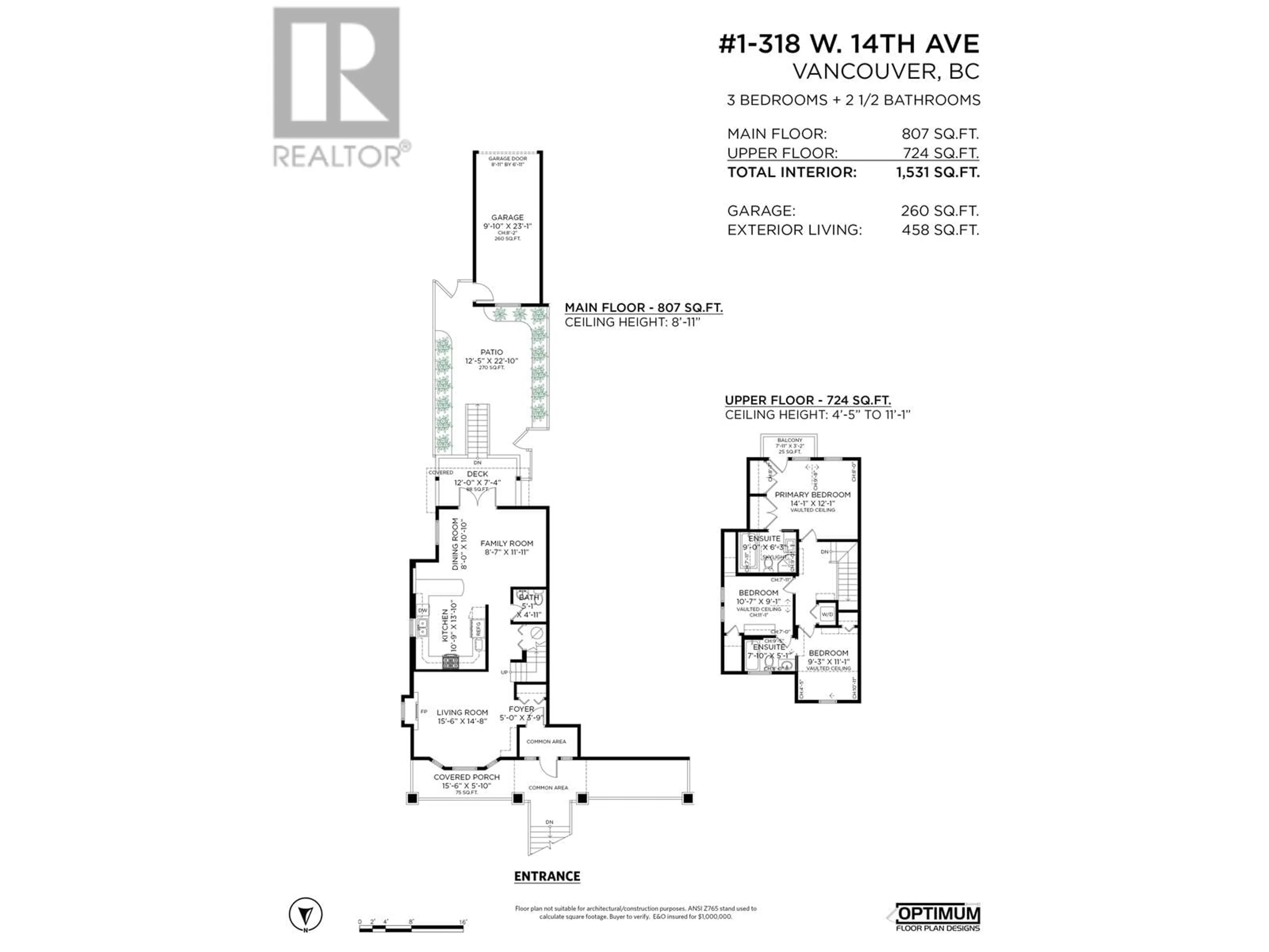 Floor plan for 1 - 318 14TH AVENUE, Vancouver British Columbia V5Y1X4