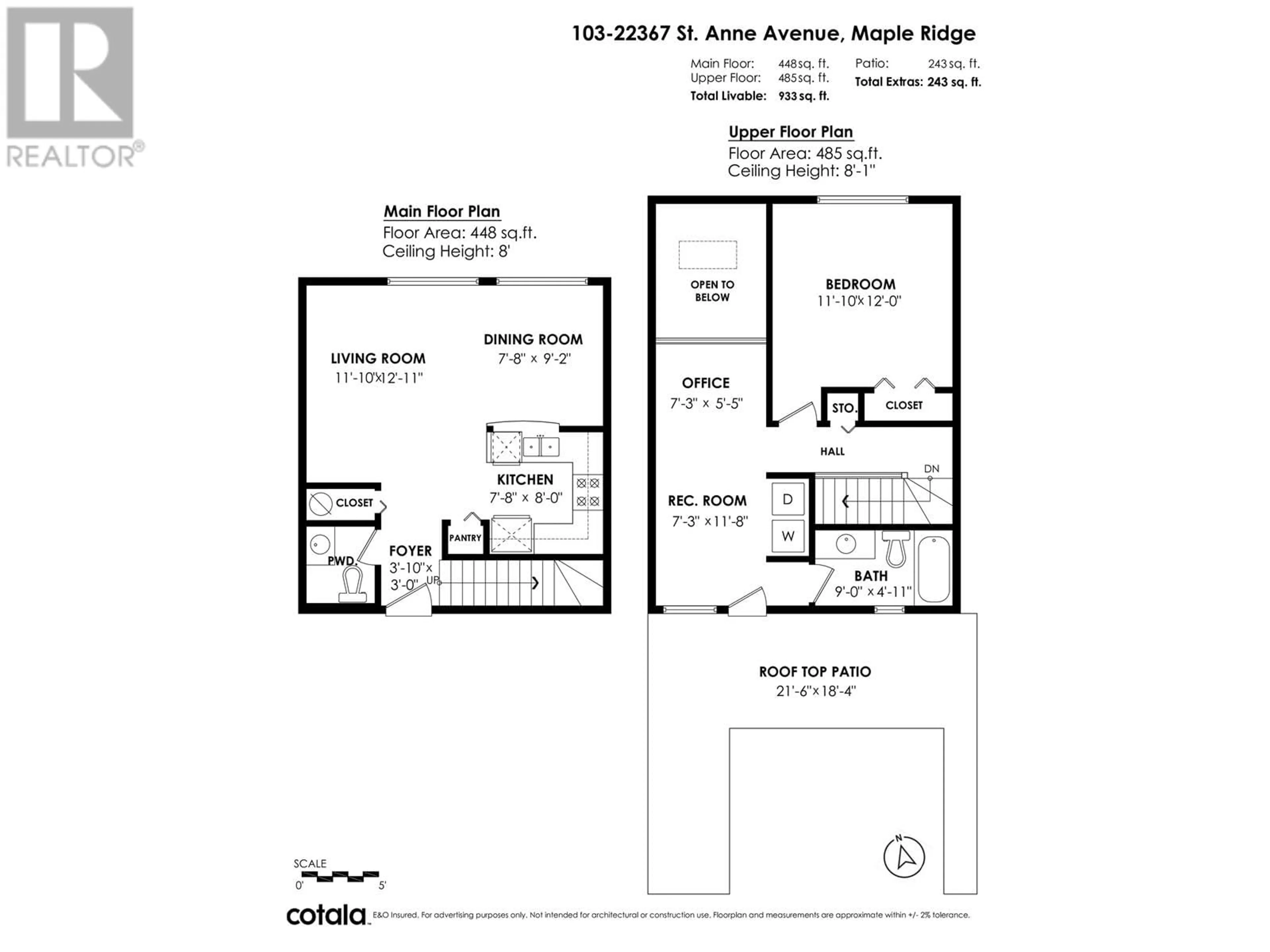 Floor plan for 103 - 22367 ST ANNE AVENUE, Maple Ridge British Columbia V2X2E7